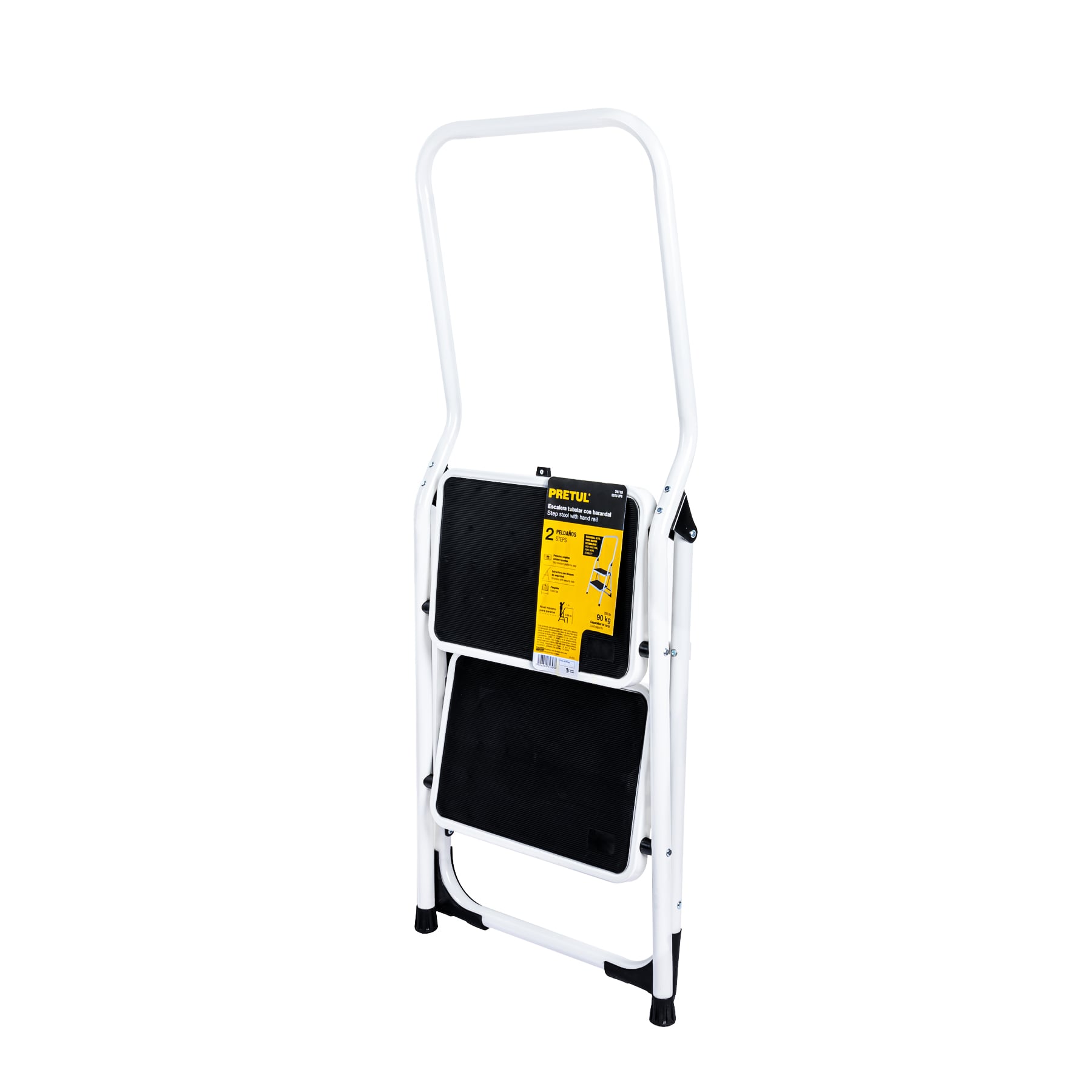Pretul ESTU-2PB, Escalera tubular, plegable, 2 peldaños con barandal