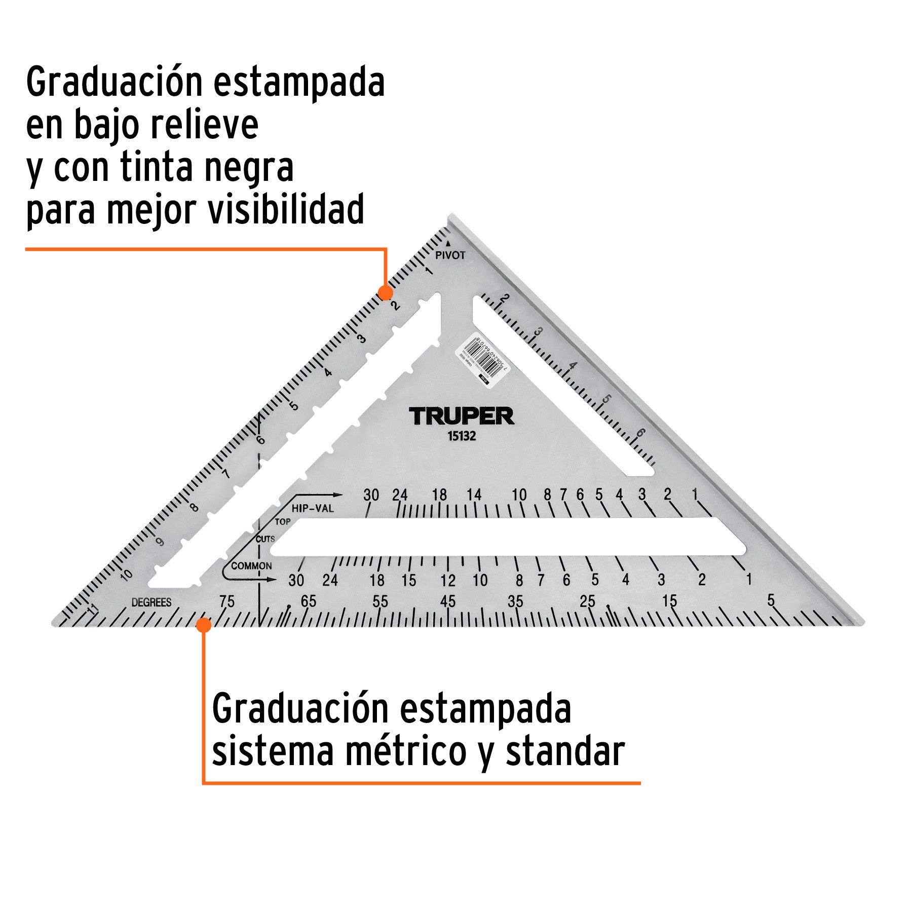 Truper ET-12A, Escuadra 12″ de aluminio para muros de yeso
