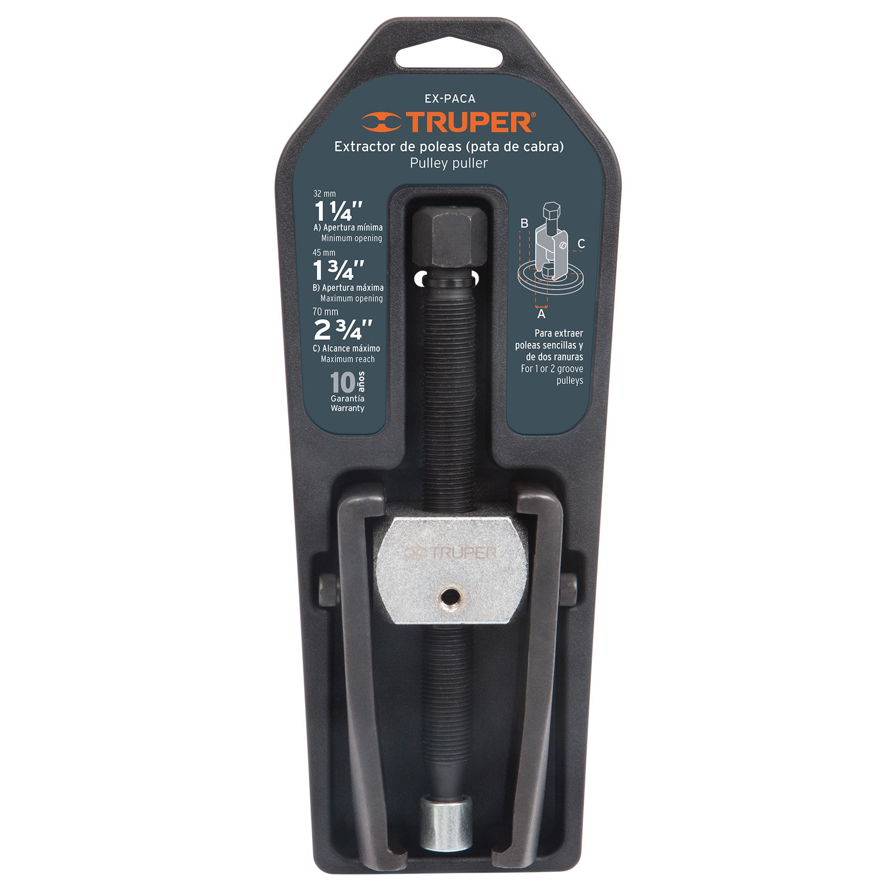 Truper EX-PACA, Extractor de poleas pata de cabra