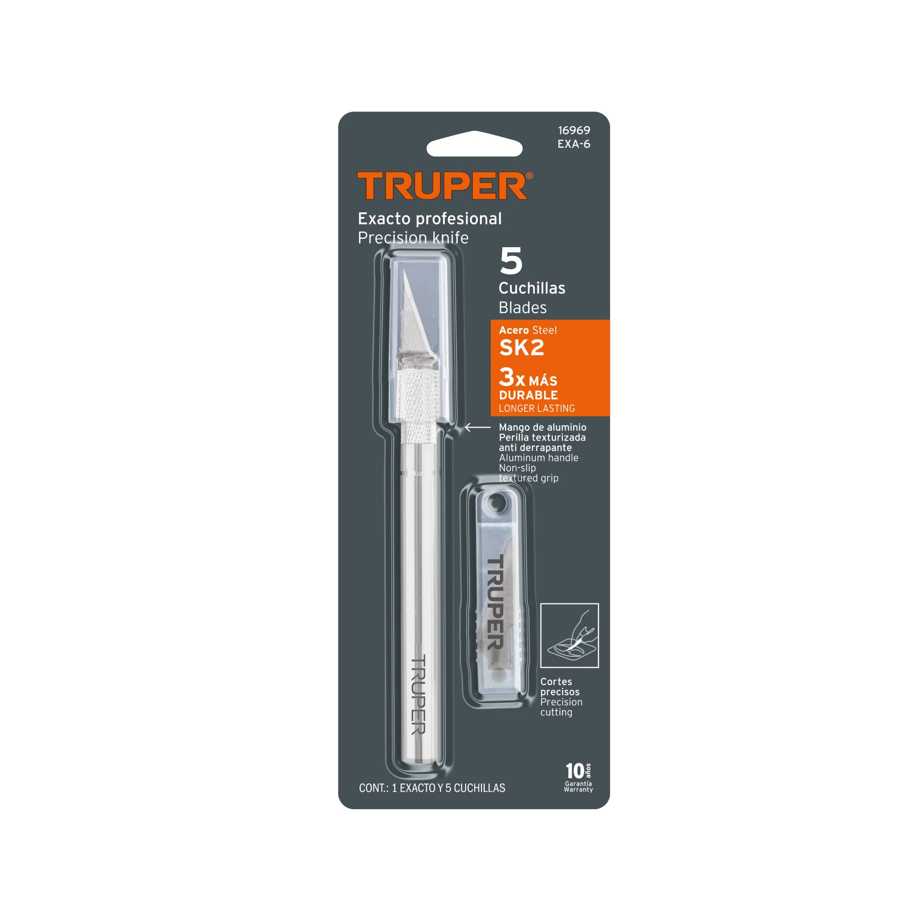Truper EXA-6, Exacto profesional, Cuchillas fabricadas en acero SK5, 6″