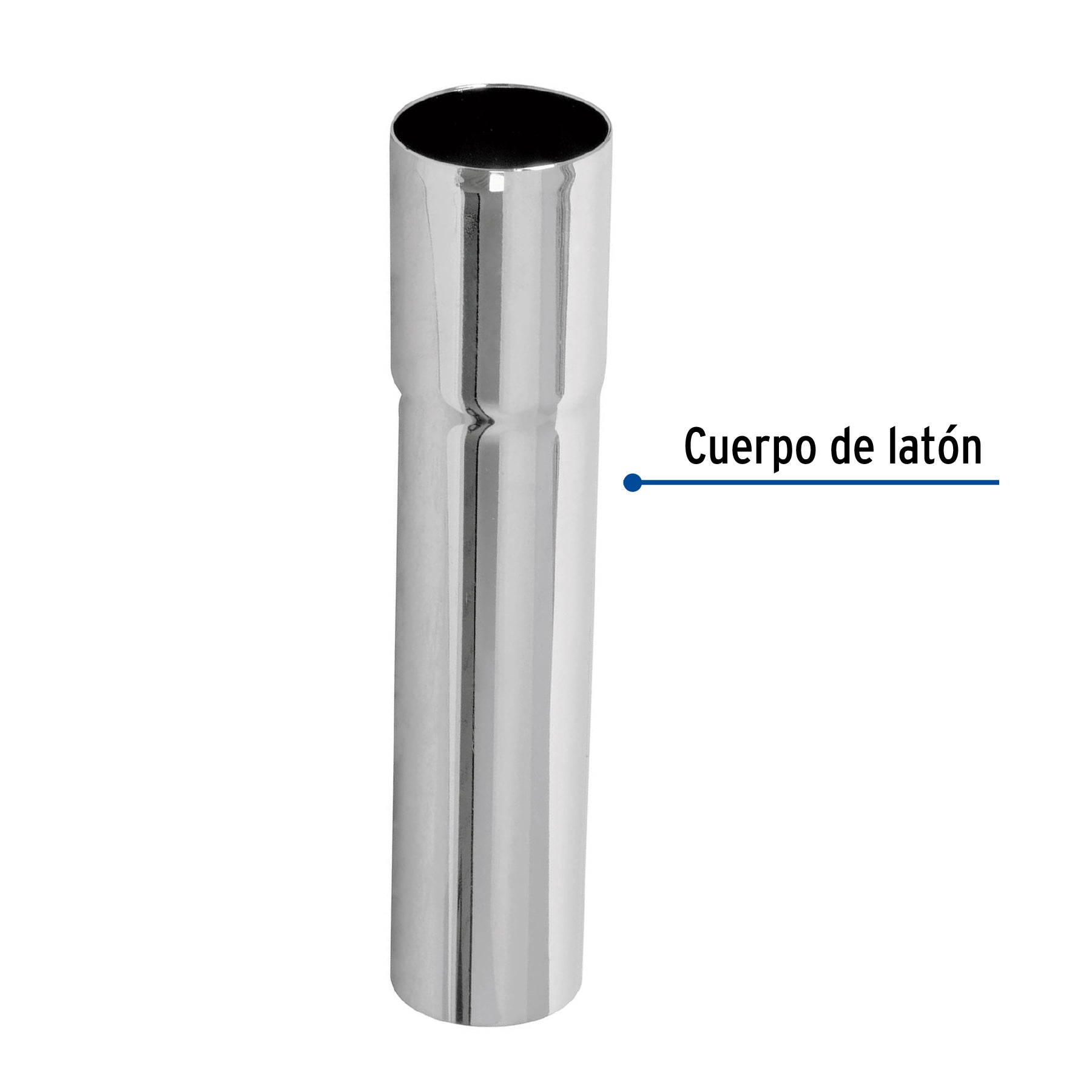 Foset EXTL-15, Extensión de latón cromado para céspol de lavabo, 15 cm