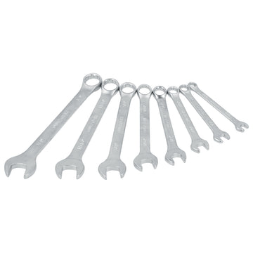 Juego de llaves combinadas satinadas métricas, 12 puntas, 8 piezas en rack Surtek