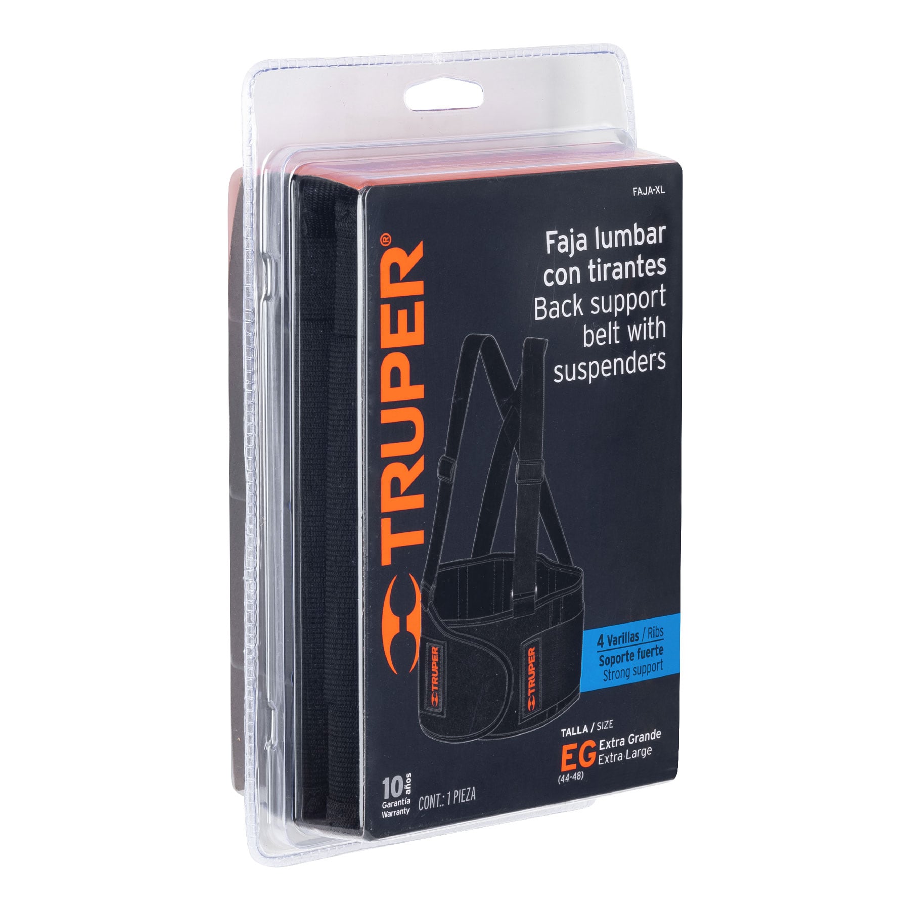 Truper FAJA-XL, Faja con tirantes ajustables, talla extra grande