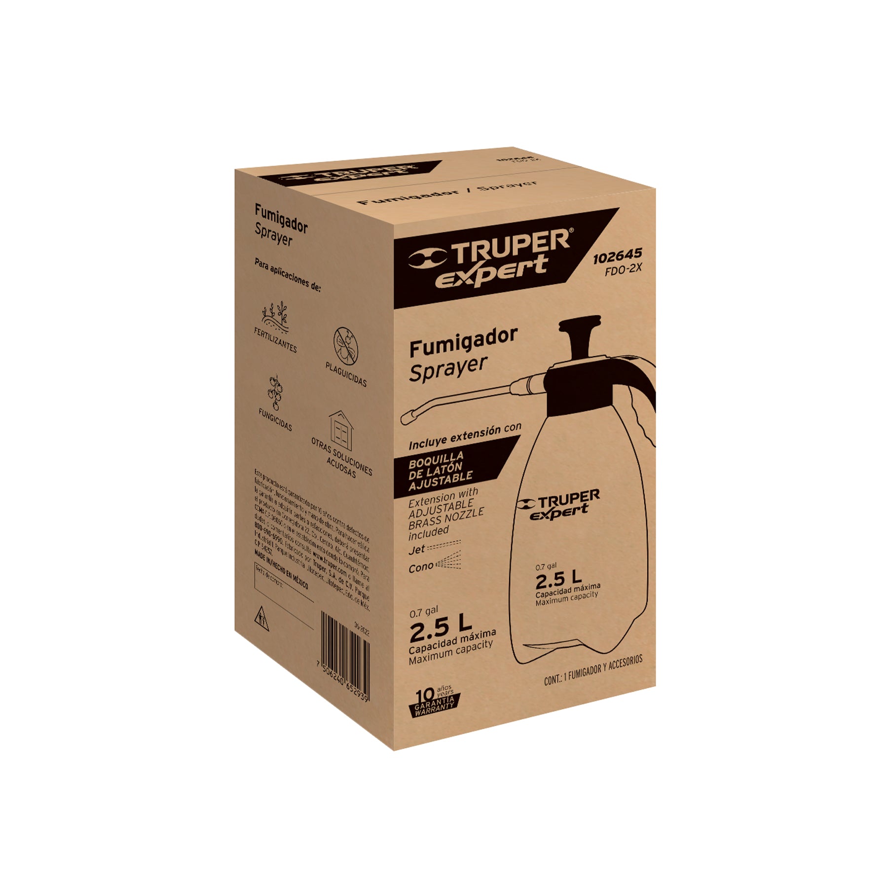Fumigador doméstico de 2.5 litros, mango ergonómico, Expert FDO-2X