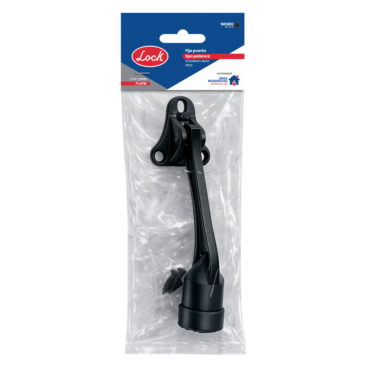 Fijapuerta tipo palanca acabado negro Lock