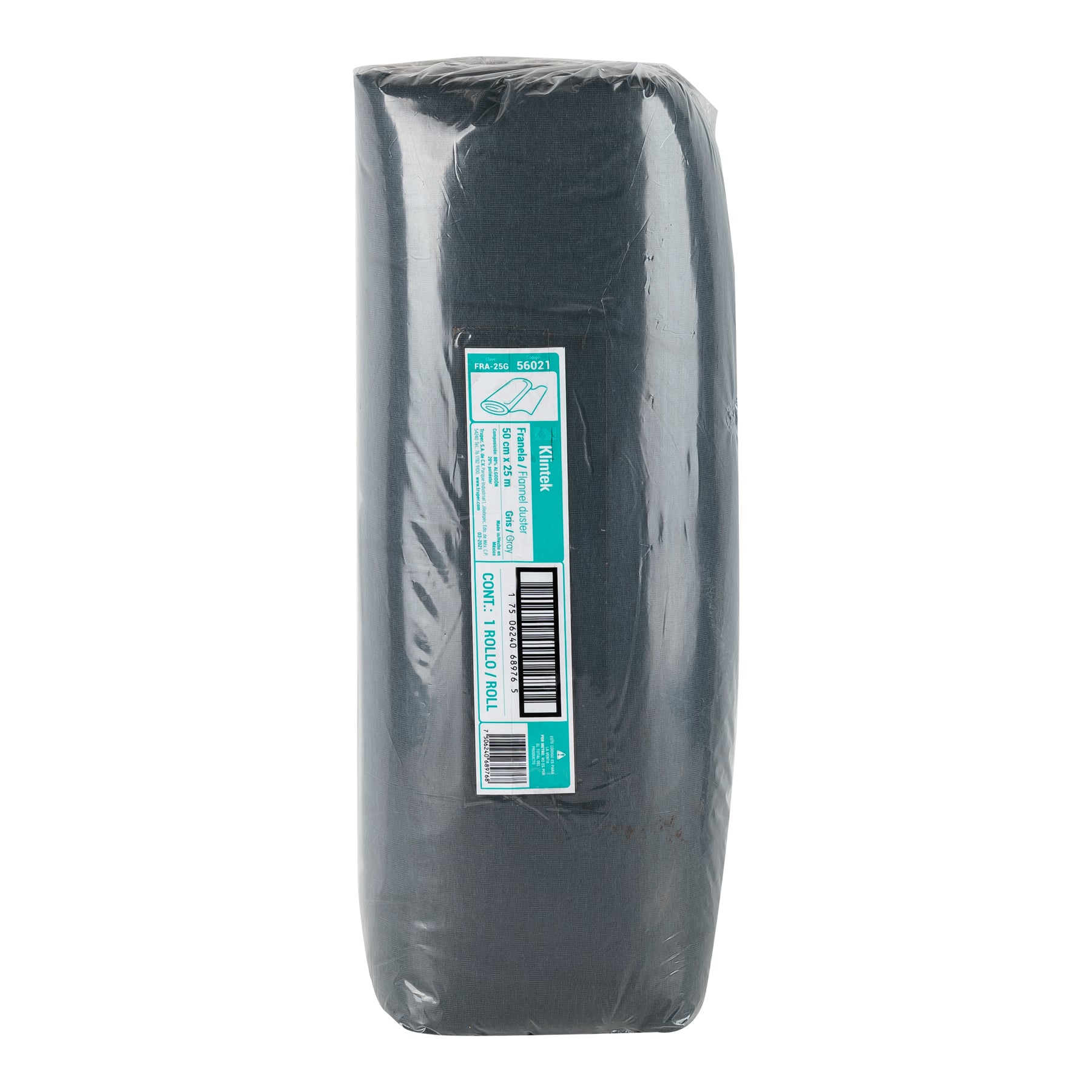 Klintek Franela gris de algodón, rollo 25 m Klintek 56021