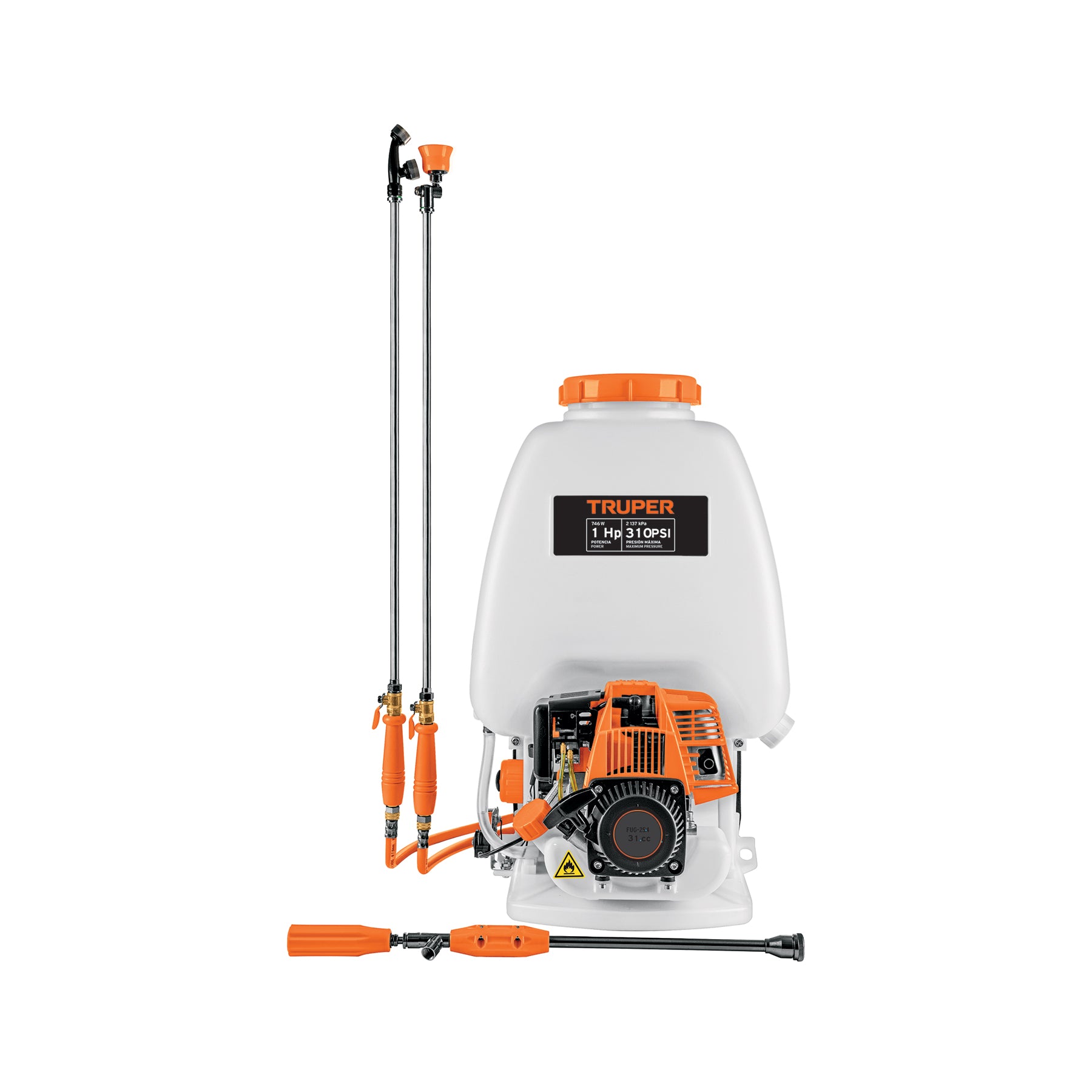 Fumigador de 25 L con motor a gasolina de 4 tiempos, TRUPER FUG-254
