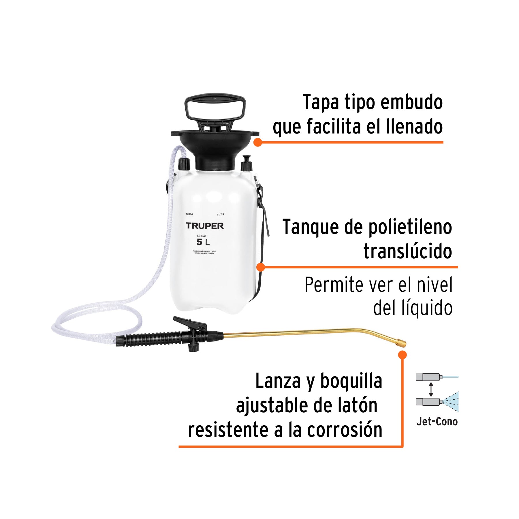 Fumigador jardinero 5 L (1.3 gal), TRUPER FUT-5