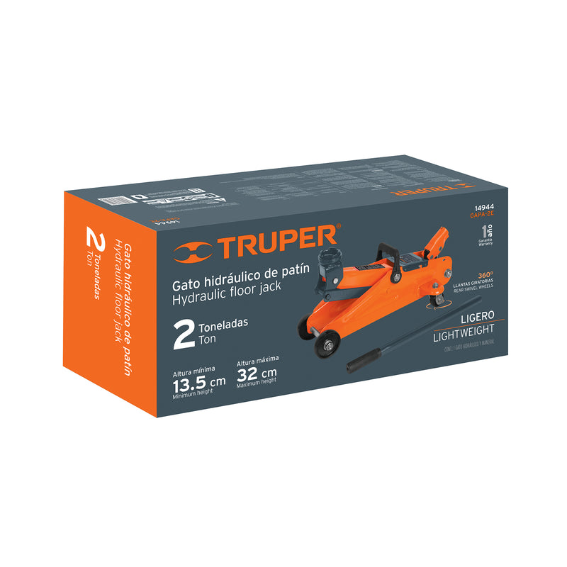 Gato hidráulico de patín Truper GAPA-2E 2 toneladas - Carzamo.com