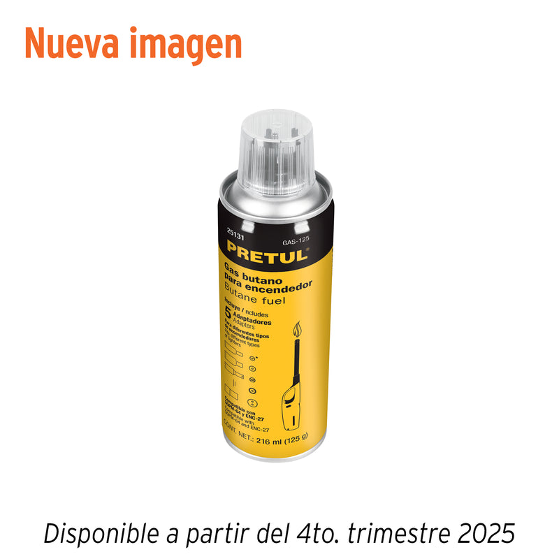 Lata de gas butano para encendedor, 125 g, PRETUL GAS-125 - Carzamo.com