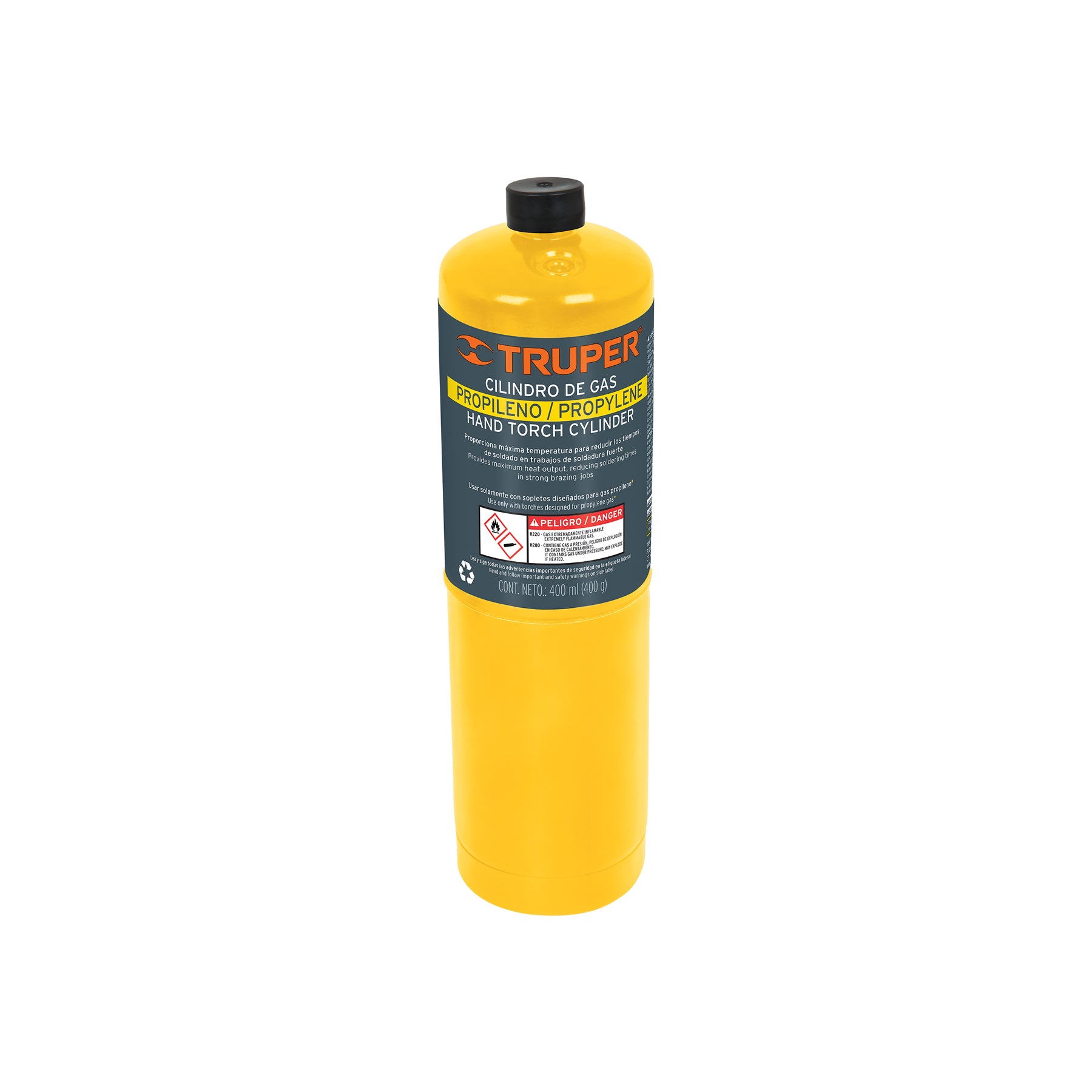 Truper Cilindro de gas propileno de 400g, amarillo GAS-400N