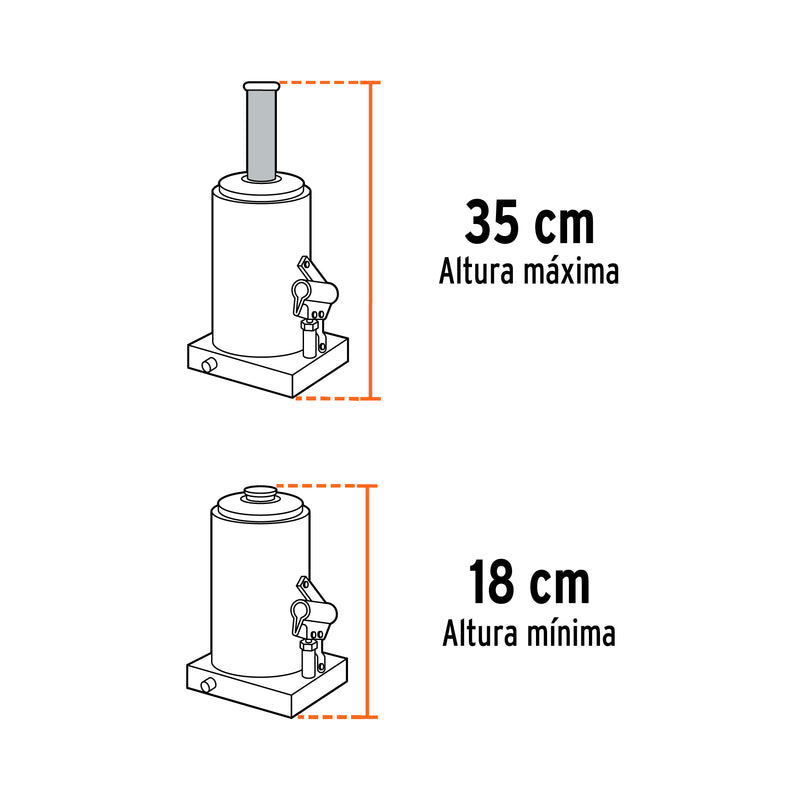 Gato hidráulico de botella Truper GAT-2 2 toneladas - Carzamo.com