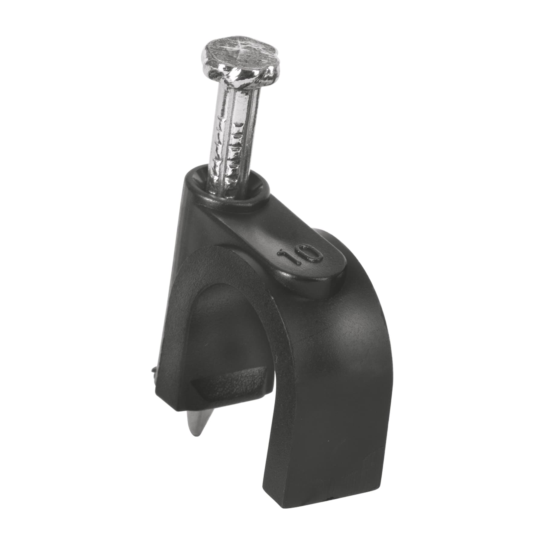 Volteck GCU-10N, Bolsa con 20 grapas negras de 10 mm para cable redondo