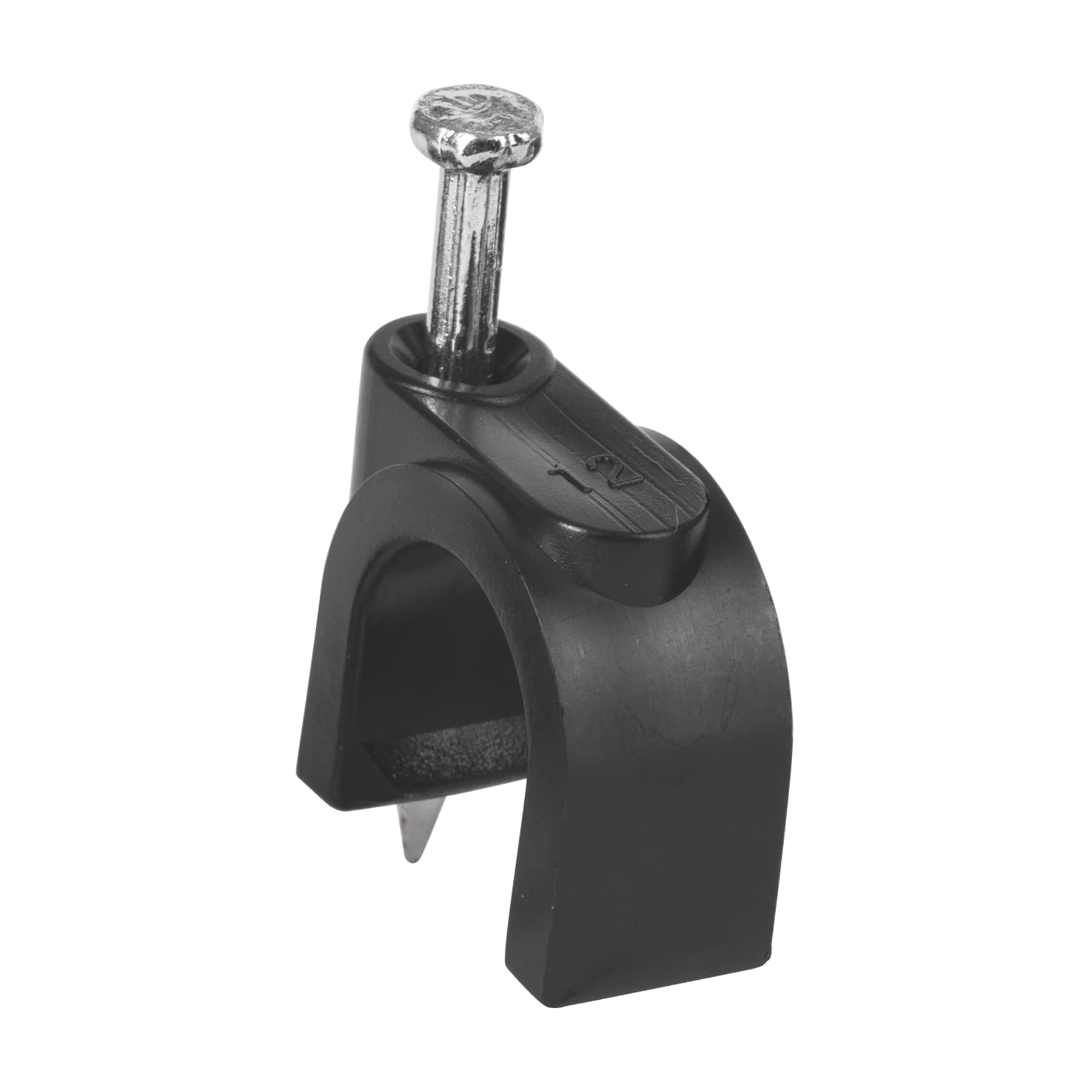 Volteck GCU-12N, Bolsa con 20 grapas negras de 12 mm para cable redondo