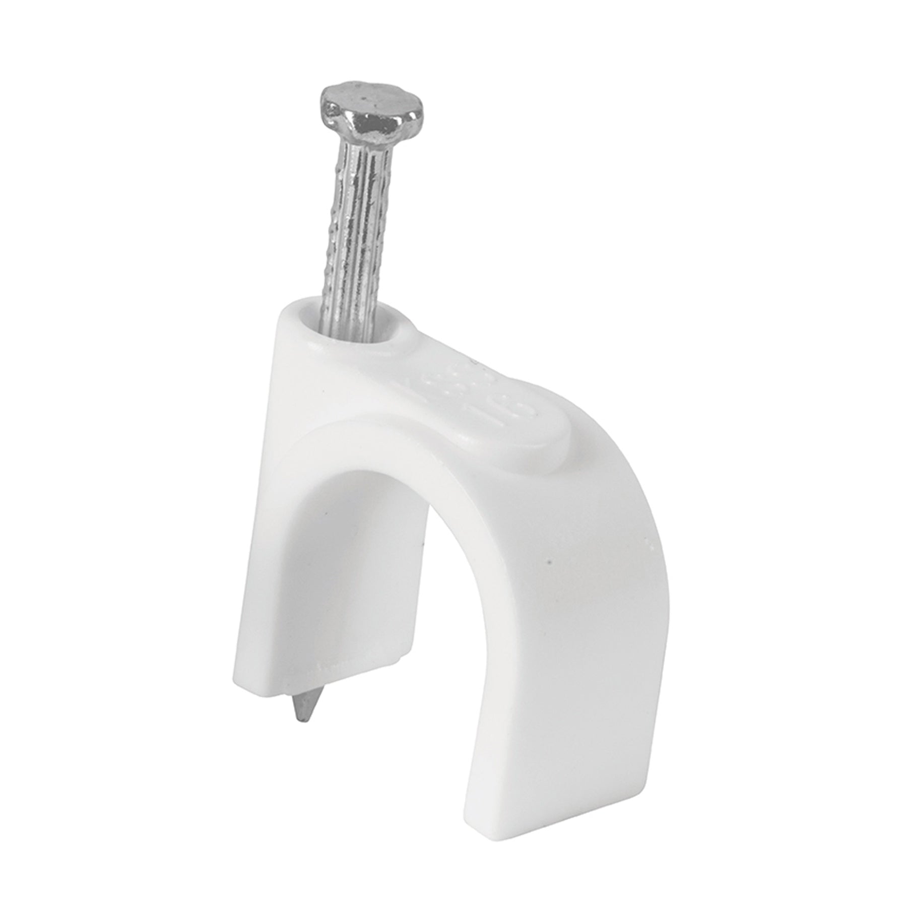 Volteck GCU-16B, Grapa para cable redondo, 16 mm, blanca, bolsa con 20 piezas