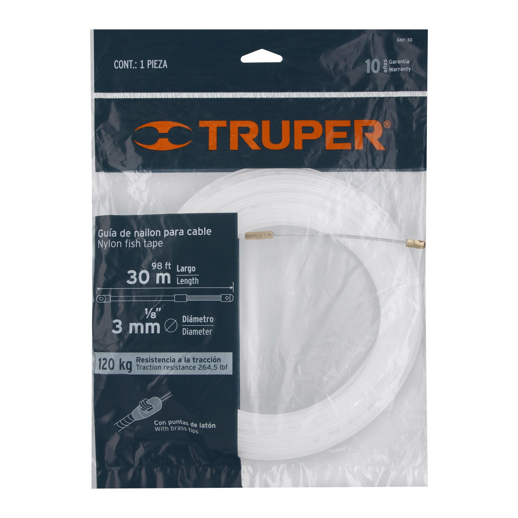 Truper GNY-30, Guía de nylon para cable 30 m