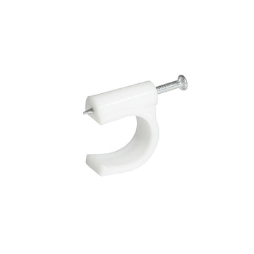 Grapa para cable coaxial 6 mm, color blanco, 20 piezas Surtek