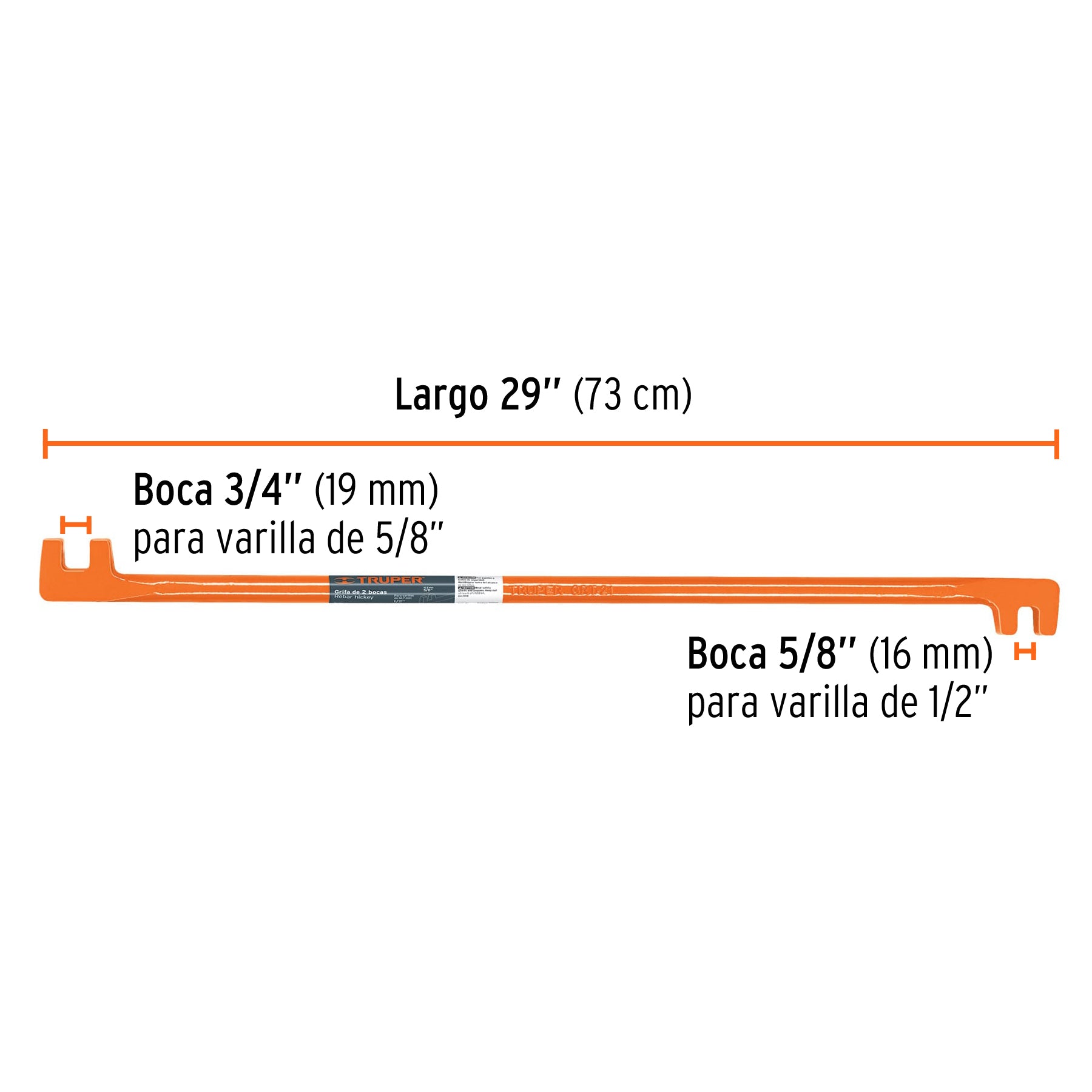 Truper GRT-21, Grifa de dos bocas de 5/8 y 3/4″, acero al carbono
