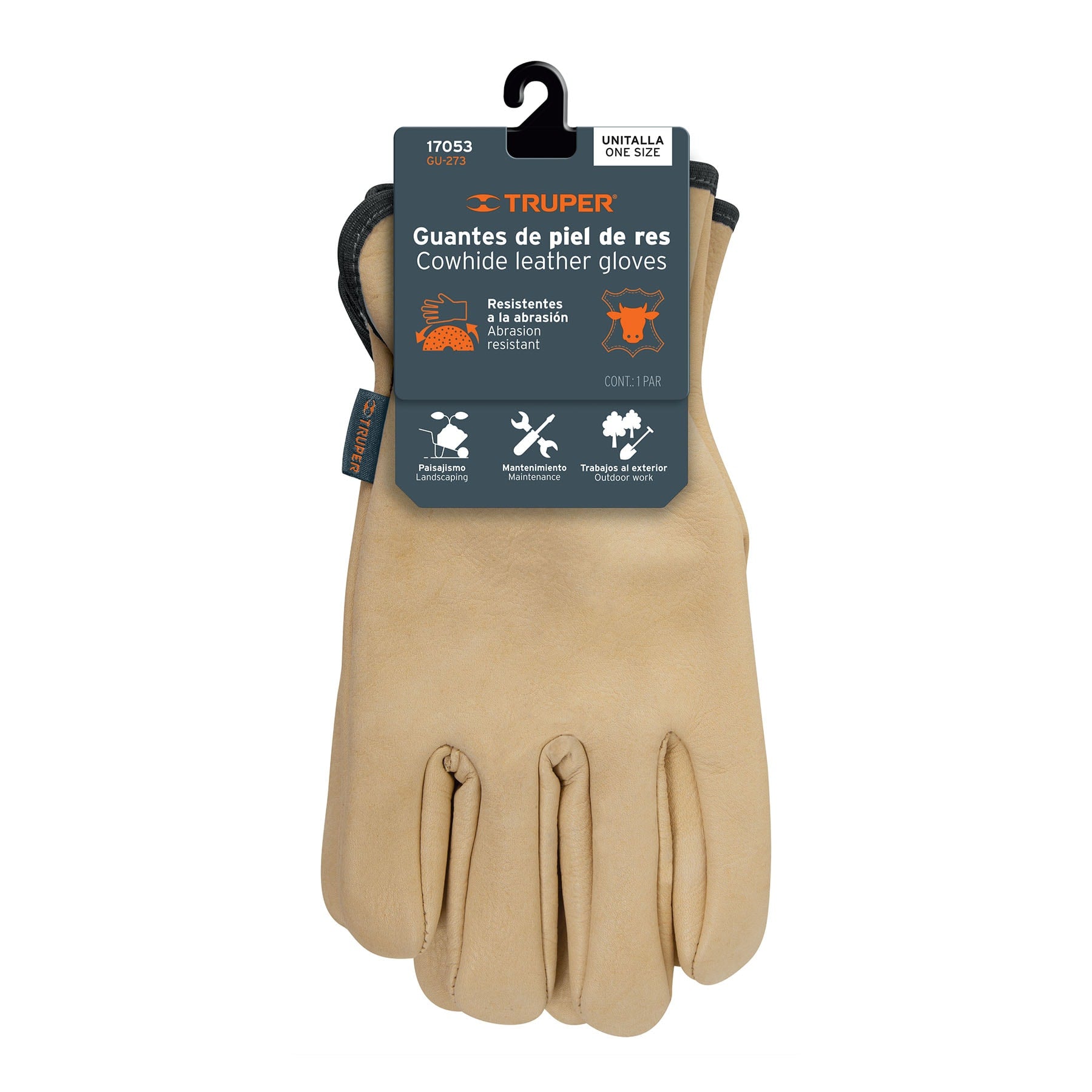 Truper GU-273, Guantes de Piel de Res Tipo Operador