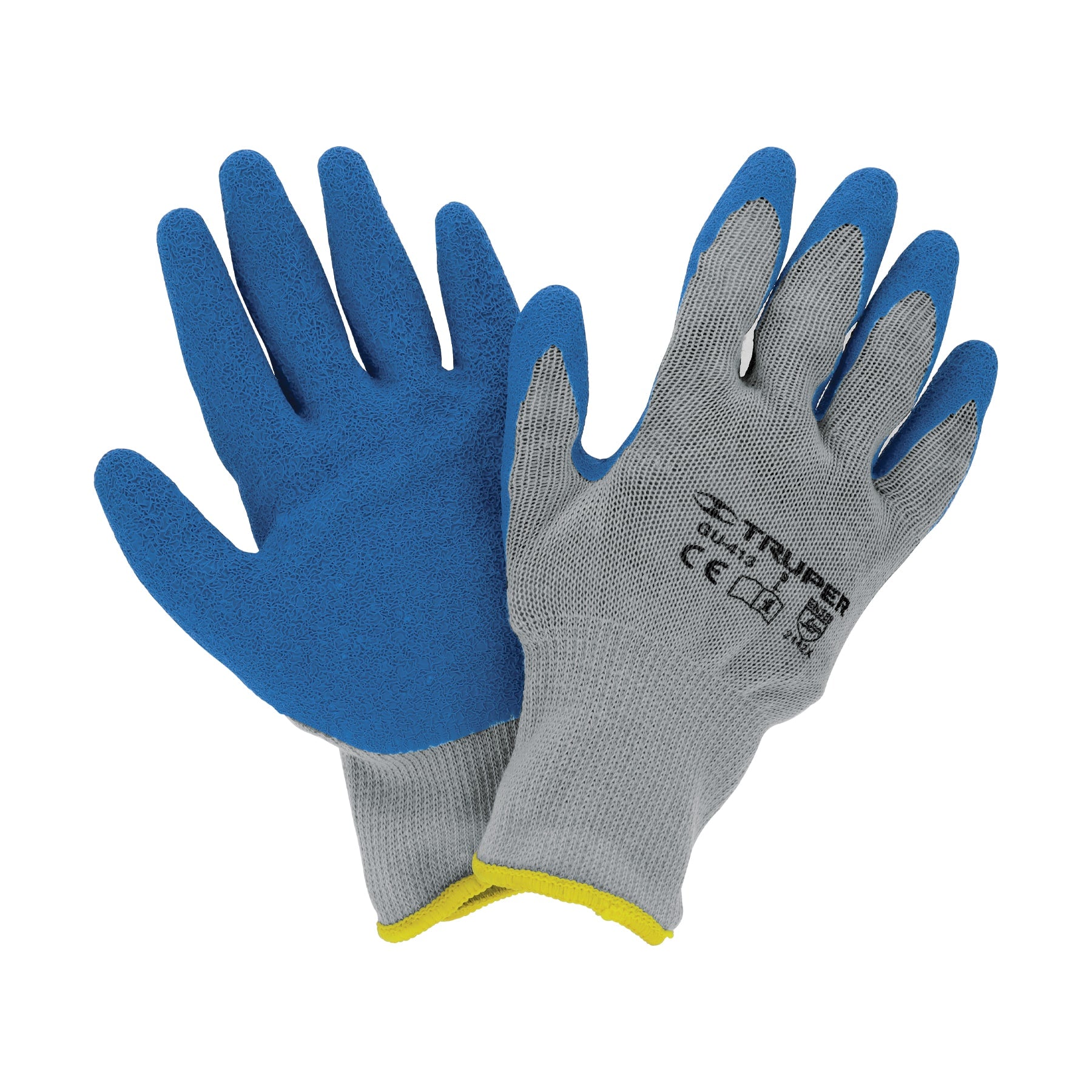 Truper GU-413, Guantes para jardinero, cubiertos de látex, puño tejido, G