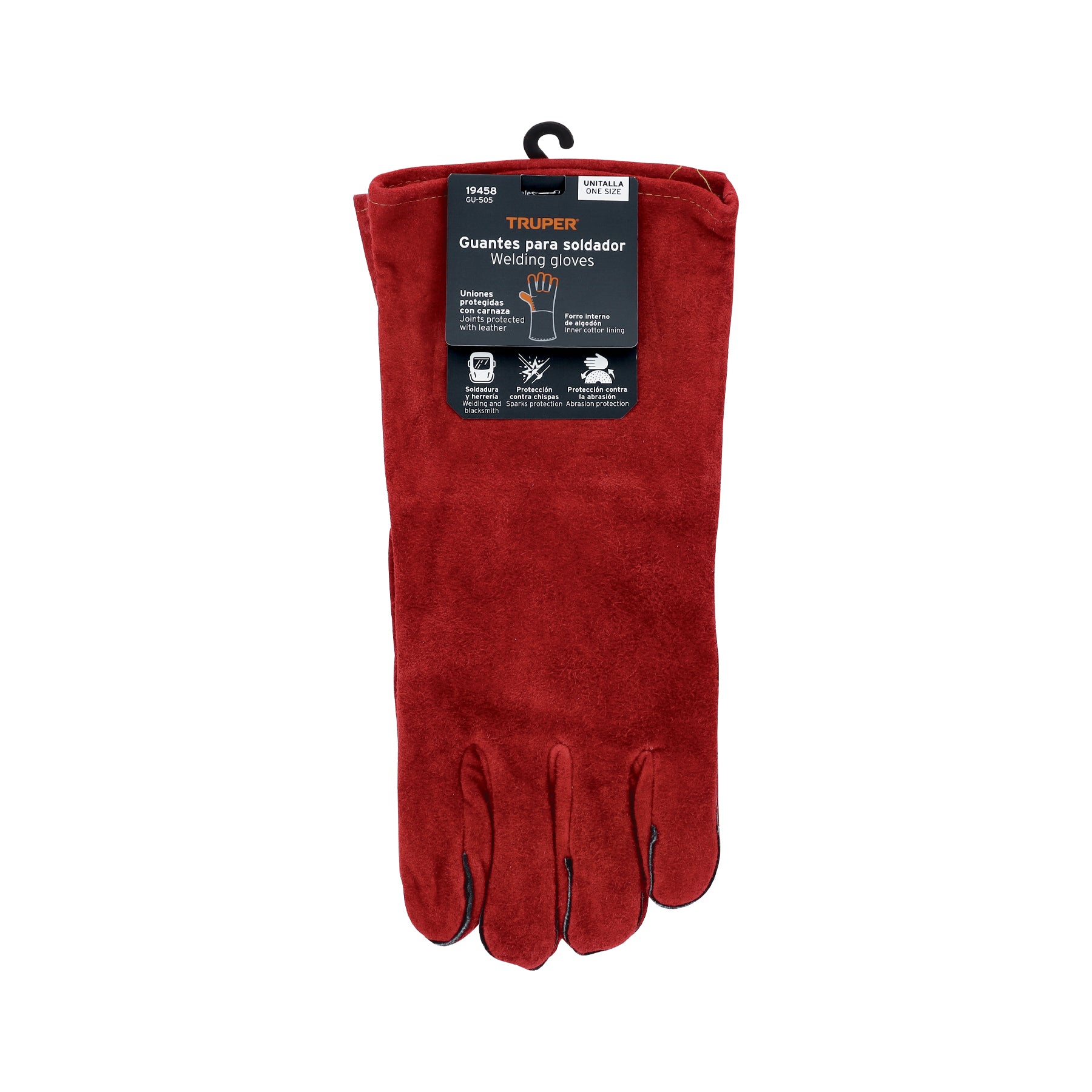 Truper GU-505, Guantes rojos para soldador
