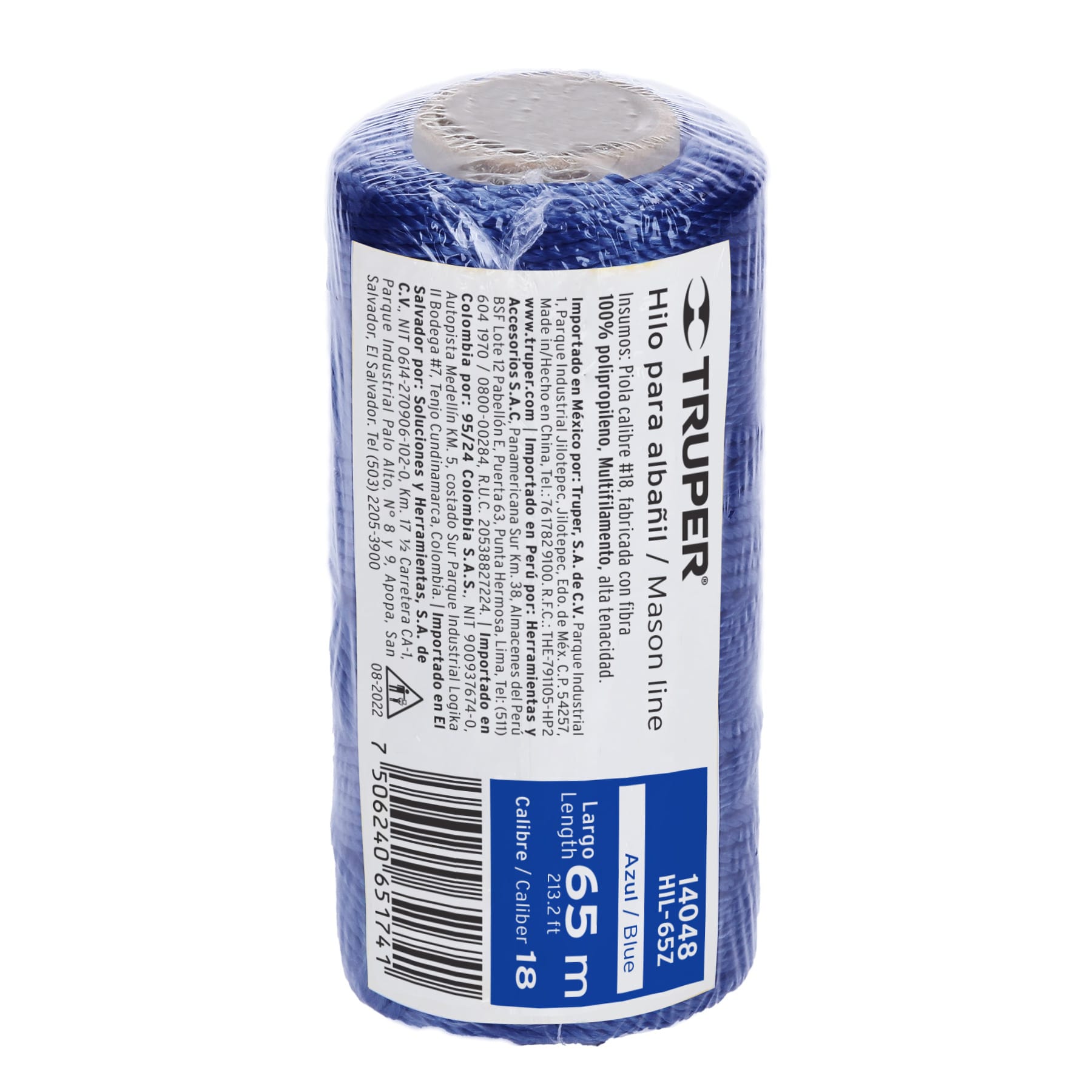 Truper HIL-65Z, Carrete con 65 m de Hilo para albañil Azul