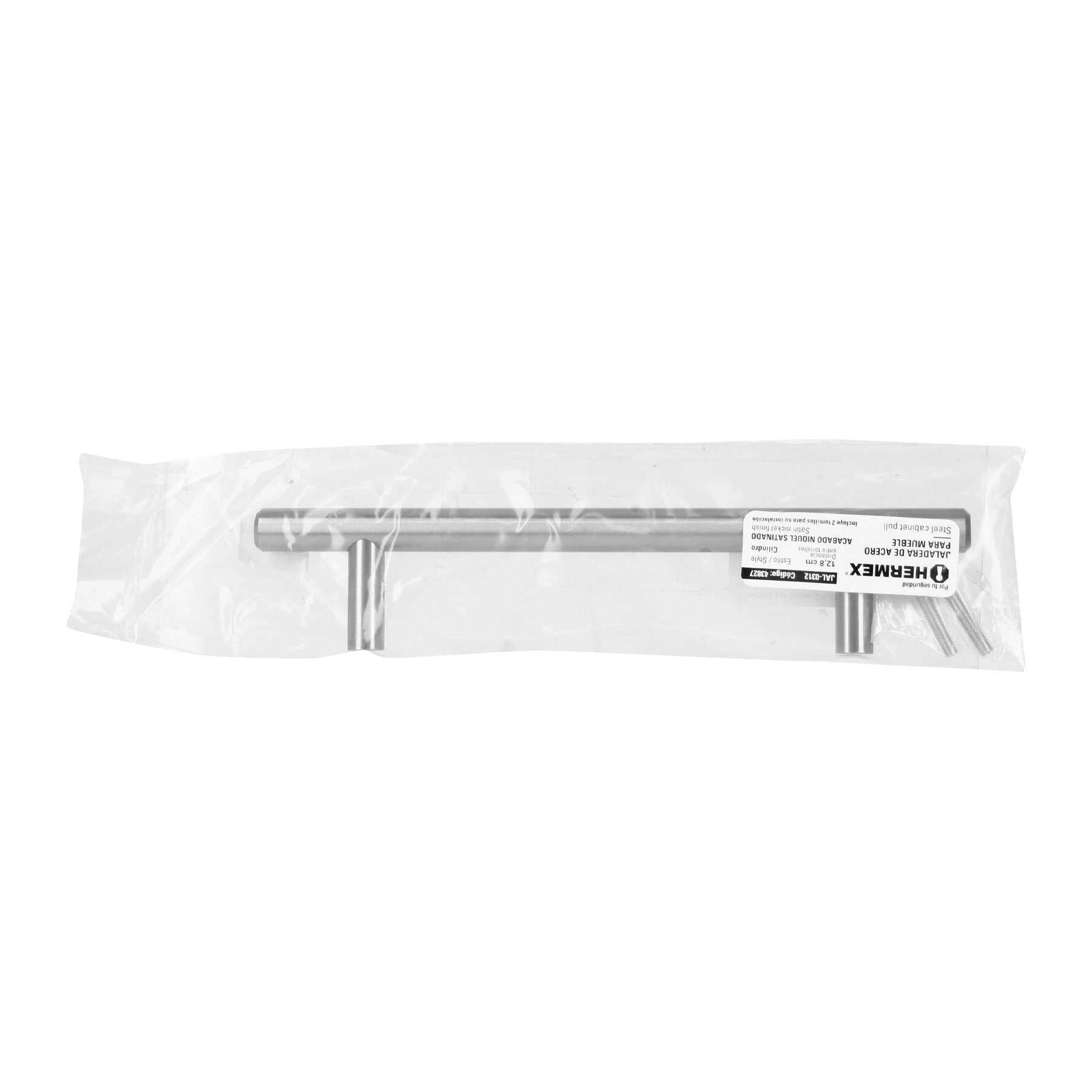 Hermex JAL-0312, Jaladera estilo Cilindro, níquel satinado, 12.8 cm