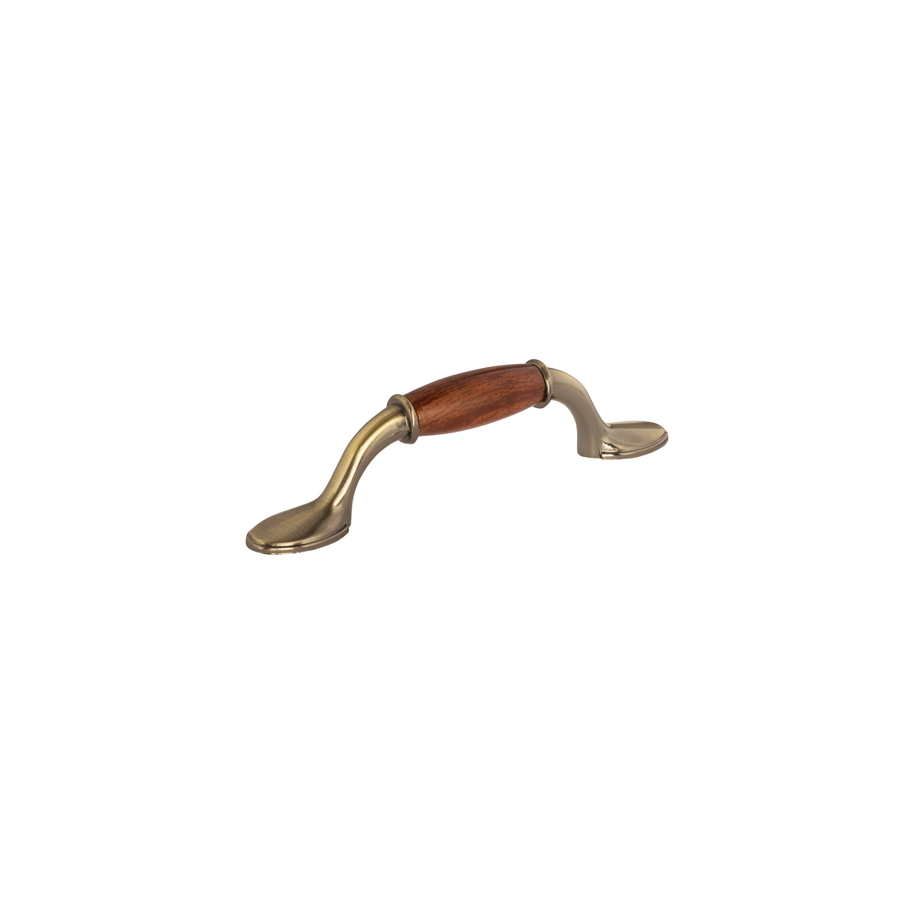 Hermex JAL-0631, Jaladera con inserto tipo madera, acabado en latón antiguo