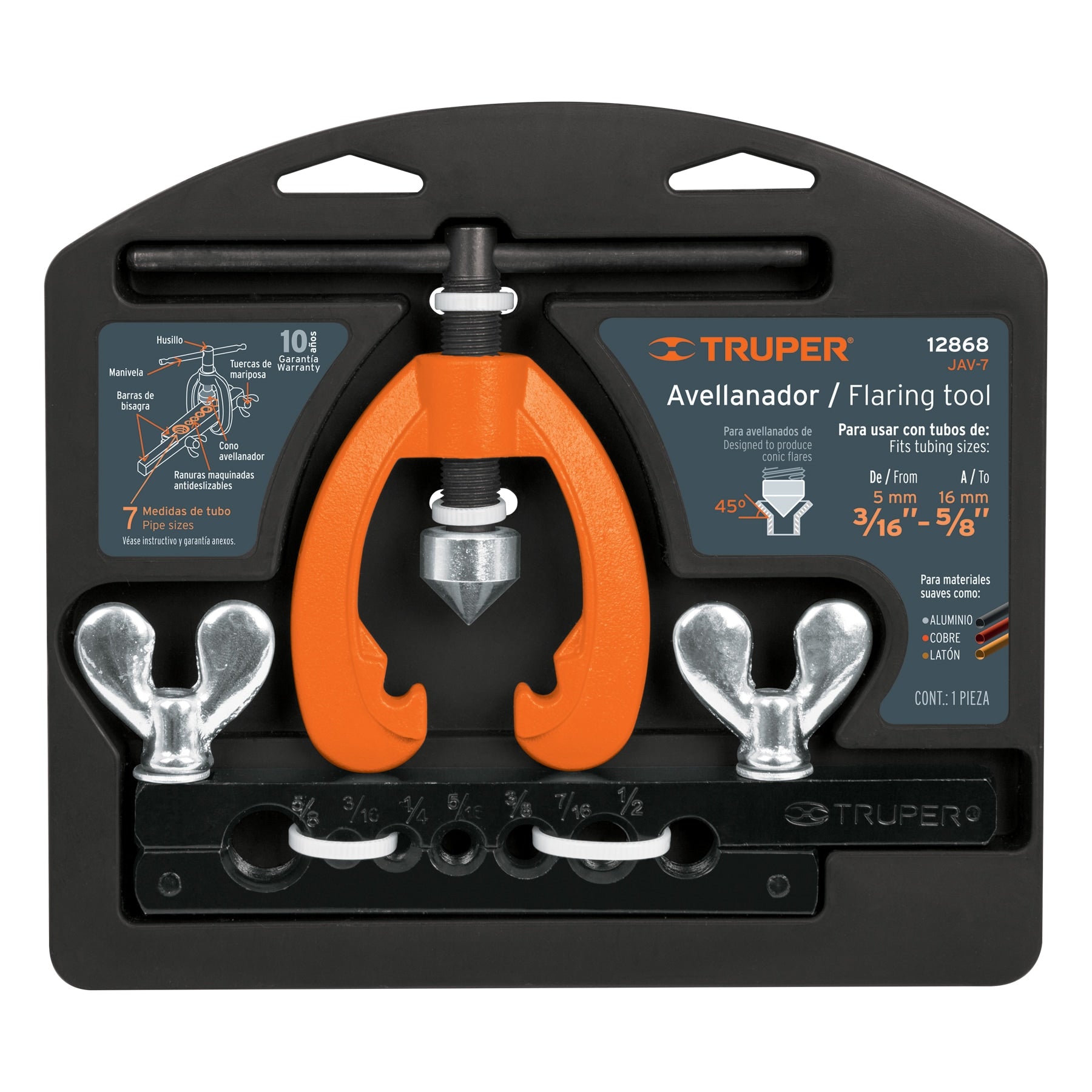 Truper JAV-7, Juego de avellanador, 3/16″ a 5/8″, 2 piezas