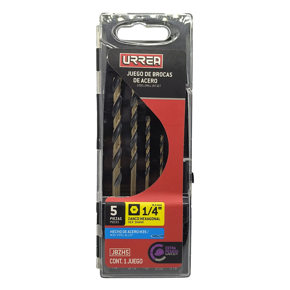 Juego de brocas premium de acero de alta velocidad zanco hexagonal, 13 piezas Urrea