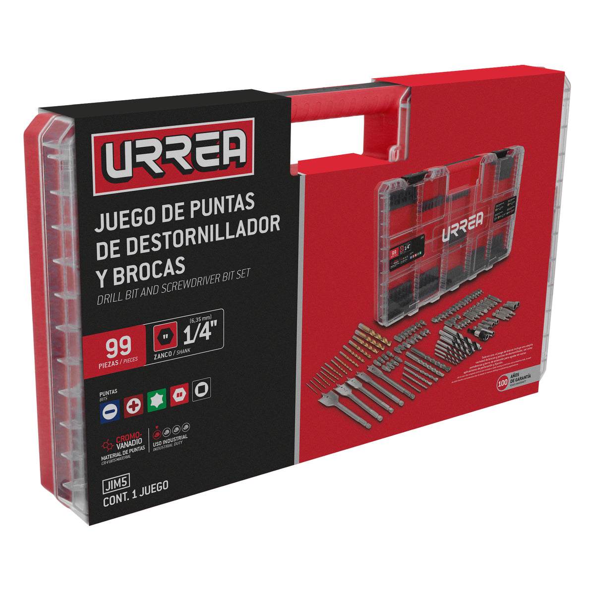 Juego de puntas de destornillador y brocas , 99 piezas Urrea