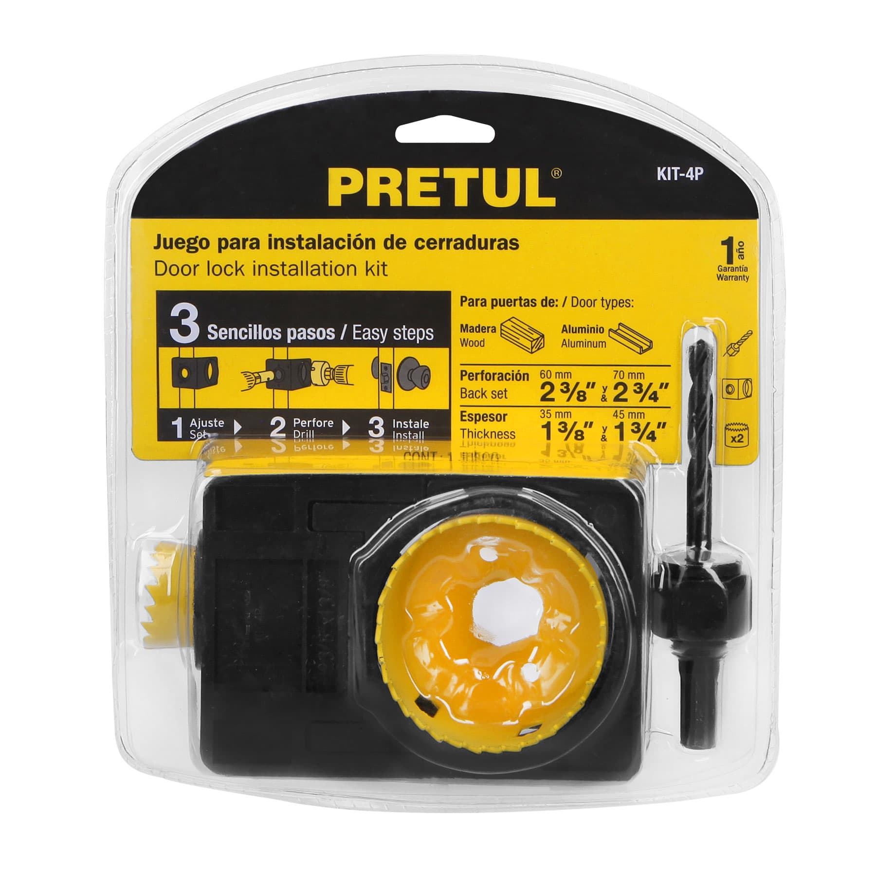 Pretul Kit-4p, Juego para instalar cerraduras, 4 pzas, Pretul