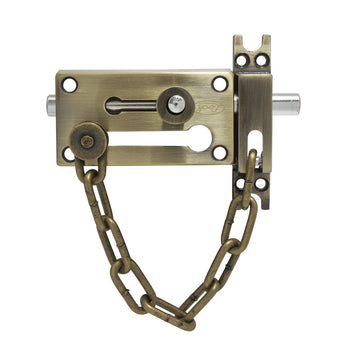 Pasador de sobreponer de cadena latón antiguo Lock