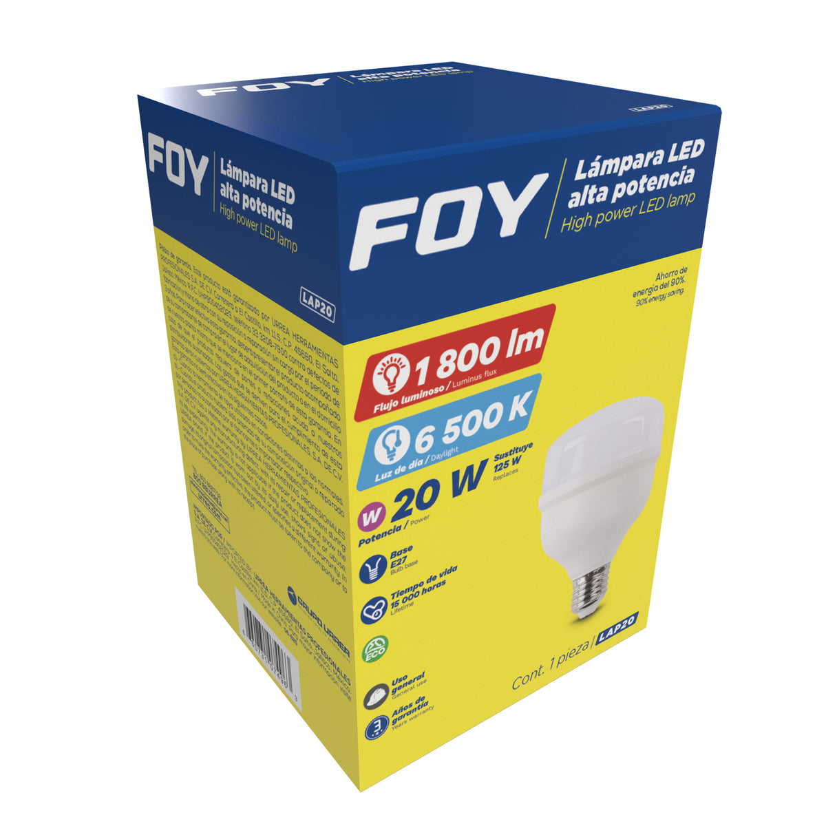 Lámpara de LED alta potencia, 20 W Foy