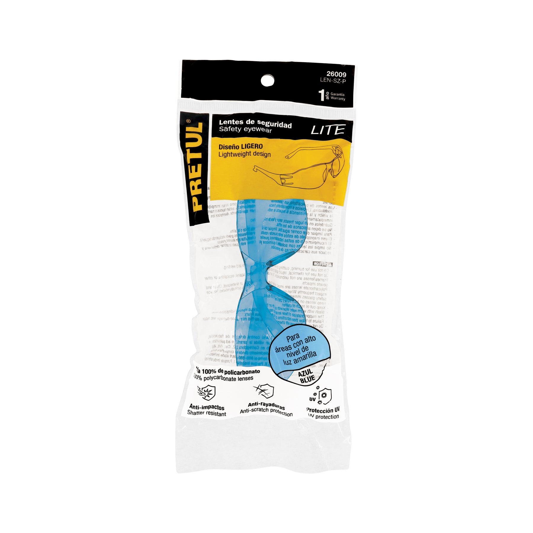 Pretul LEN-SZ-P, Lentes de seguridad azules Lite