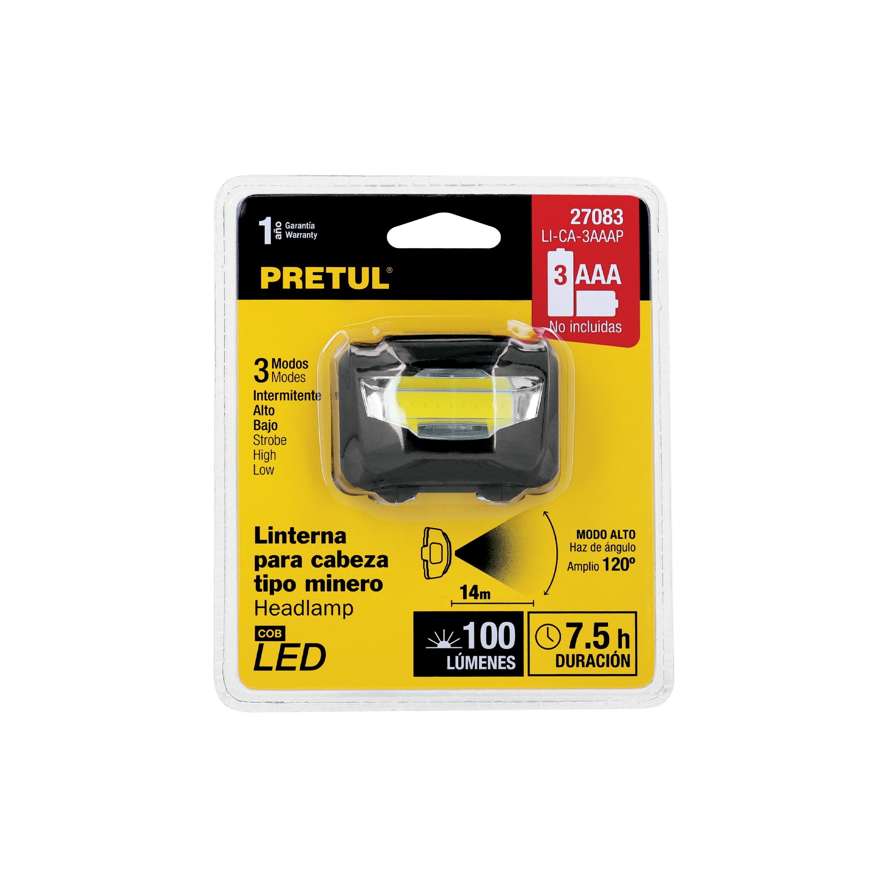 Pretul LI-CA-3AAAP, Linterna de minero 3 LEDs 65 lúmenes de 3 pilas AAA