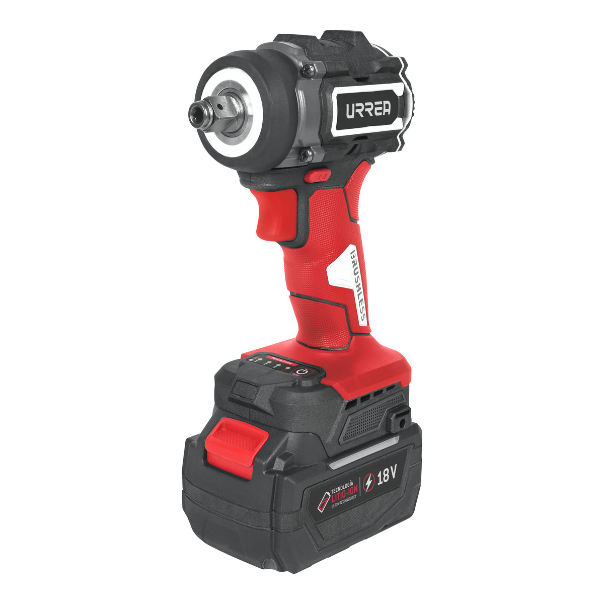 Pistola de impacto 1/2" batería Litio-ion 18 V, 320 Nm Urrea