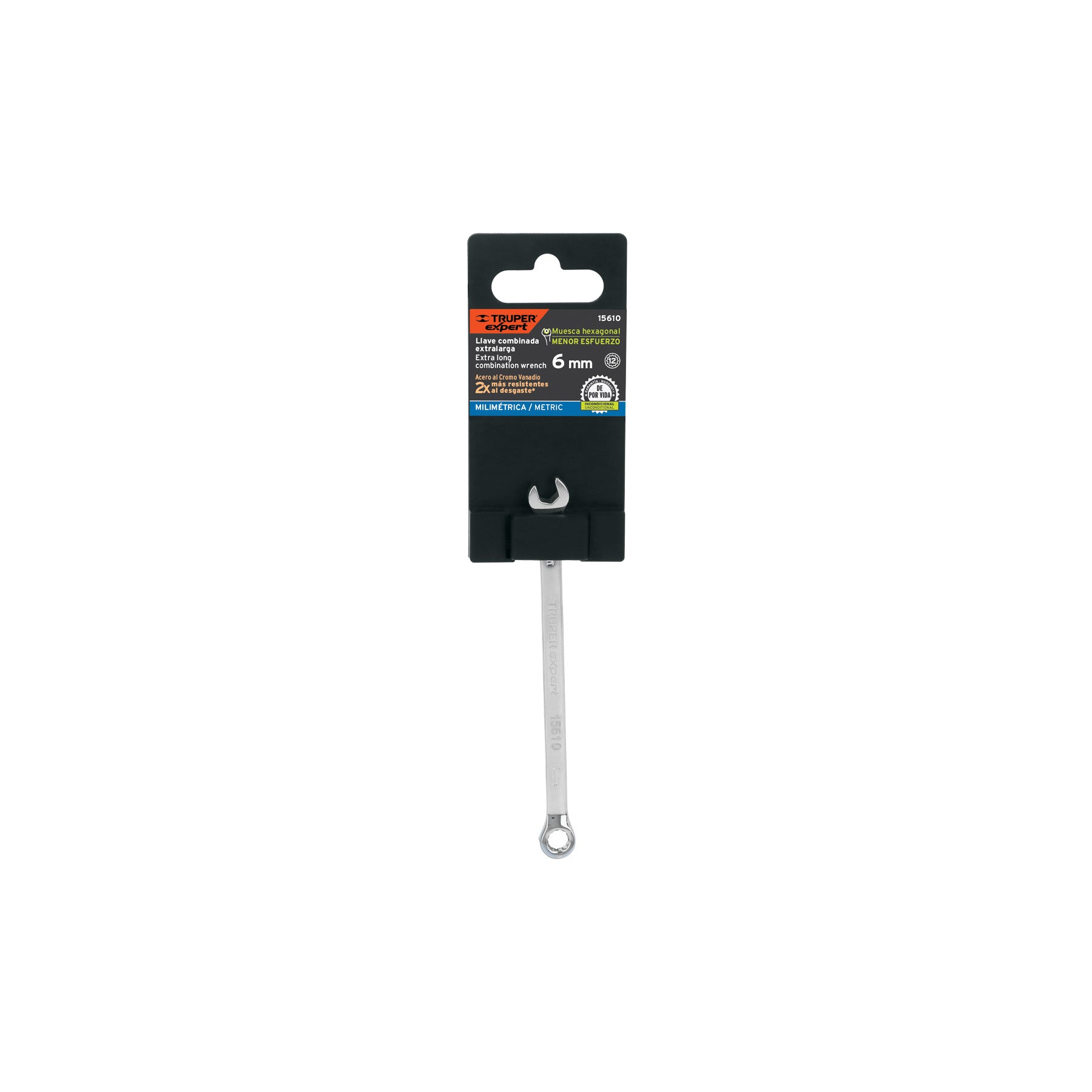 Truper Expert LL-2006M, Llave combinada extralarga, milimétricas 6 mm