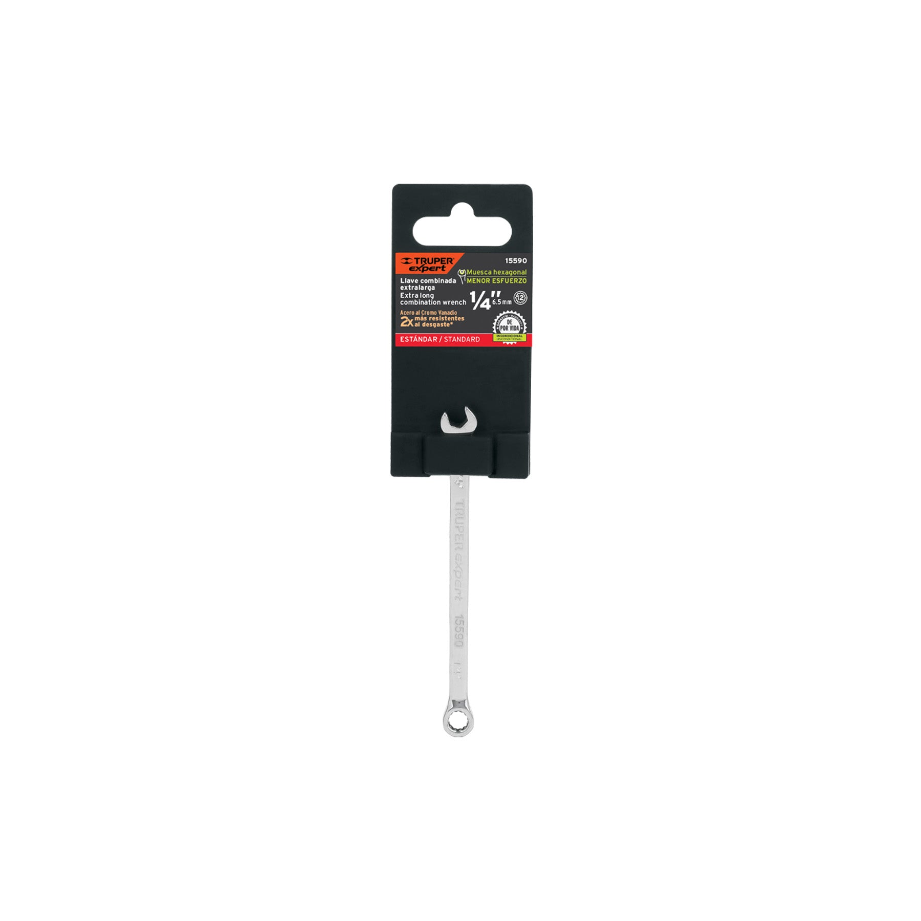 Truper Expert LL-2008, Llave combinada, extralarga, 1/4″ x 125 mm
