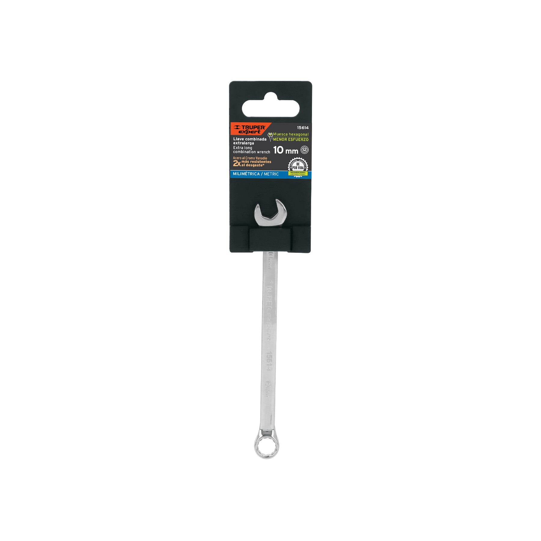 Truper Expert LL-2010M, Llave combinada extralarga, milimétricas 10 mm