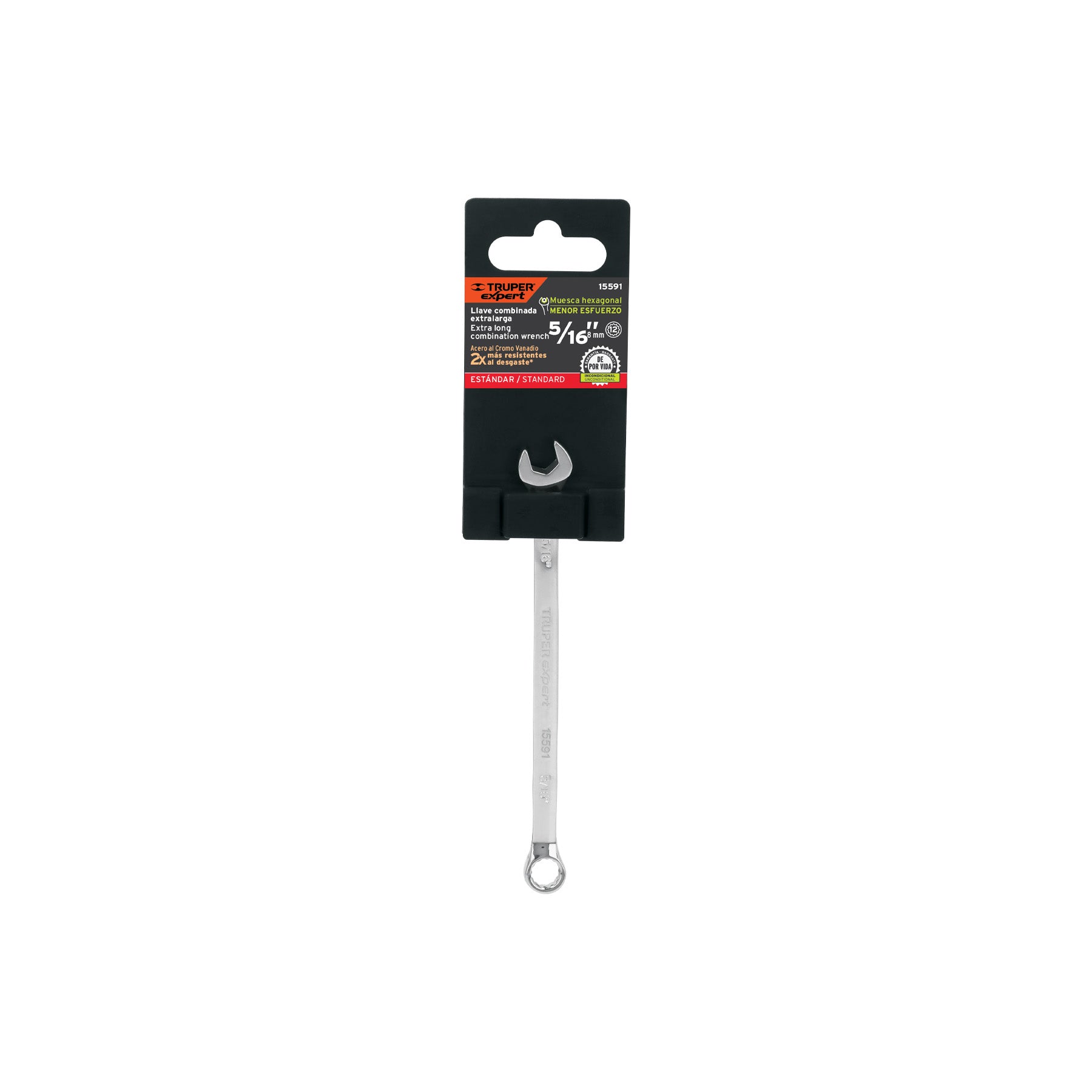 Truper Expert LL-2010, Llave combinada extralarga, estándar 5/16″