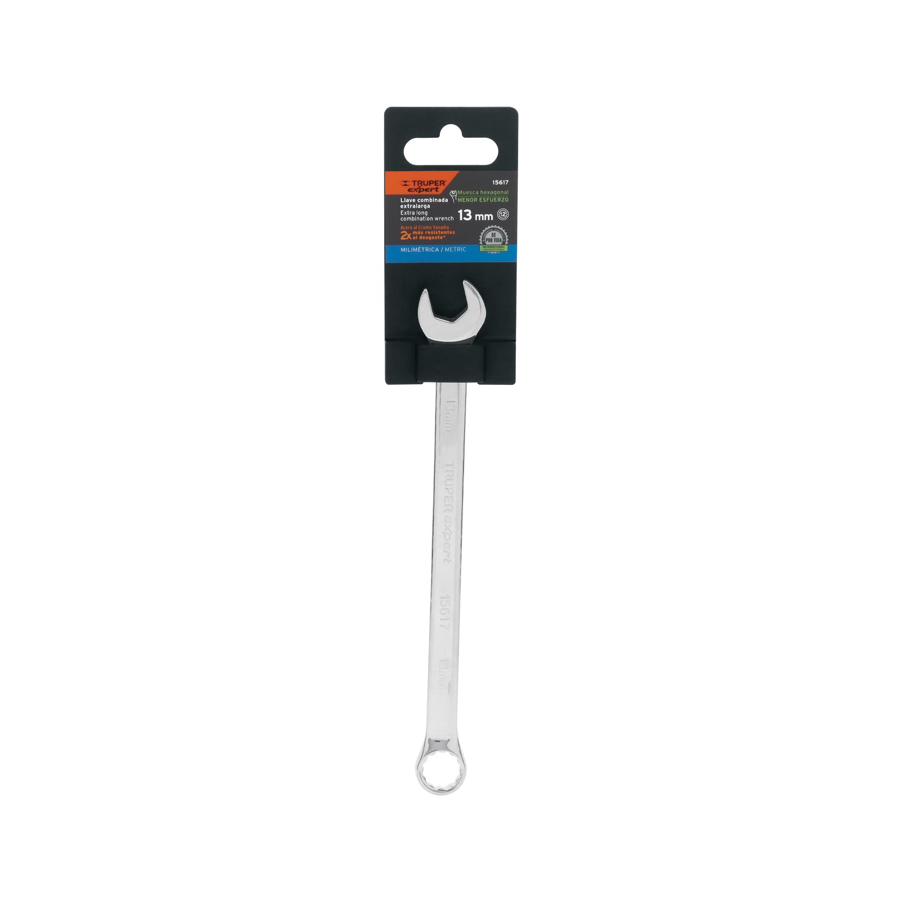 Truper Expert LL-2013M, Llave combinada extralarga, milimétricas 13 mm