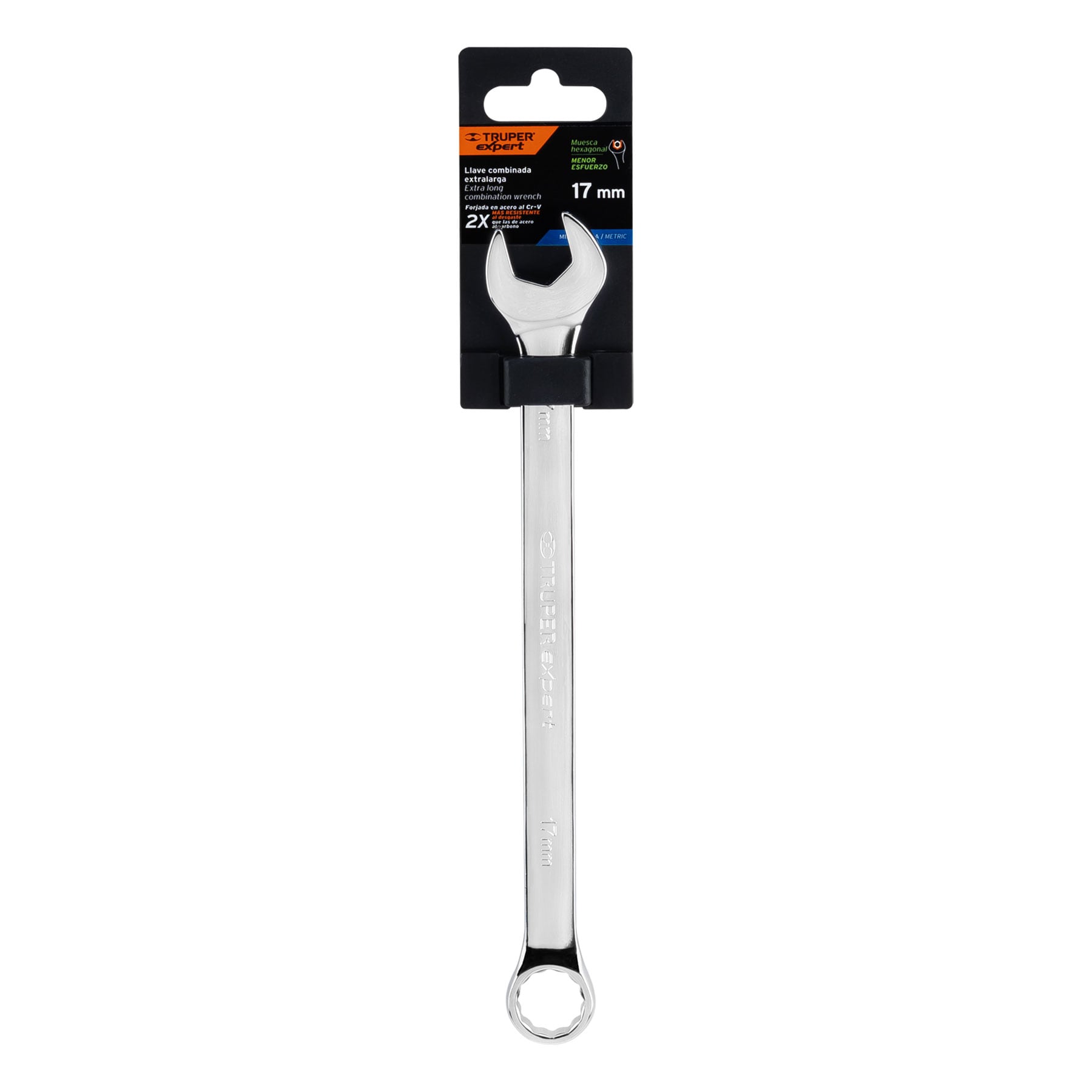 Truper Expert LL-2017M, Llave combinada extralarga, milimétricas 17 mm