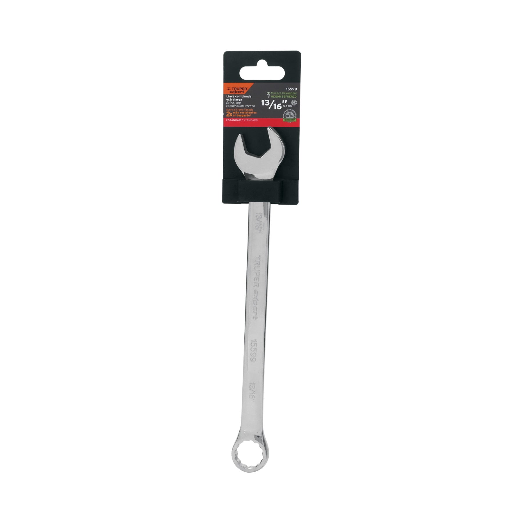 Truper Expert LL-2026, Llave combinada, extralarga, 13/16″ x 298 mm