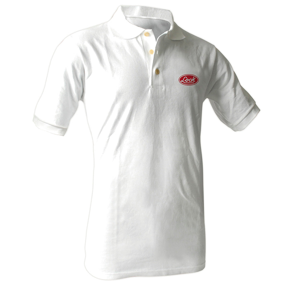 Playera tipo polo para caballero, color blanco talla M Lock