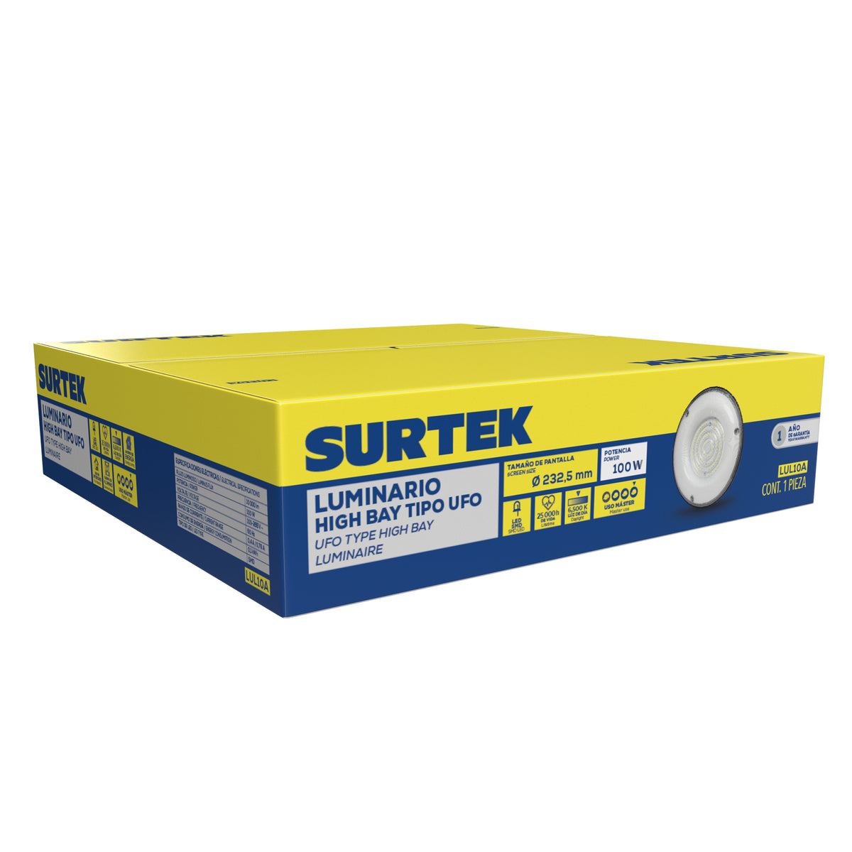 Luminario LED High Bay para bodega, 100 W, luz fría Surtek