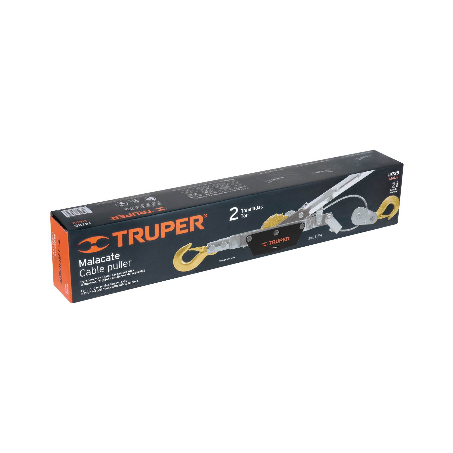 Truper MAL-2, Malacate para tensado de cables, 2 toneladas