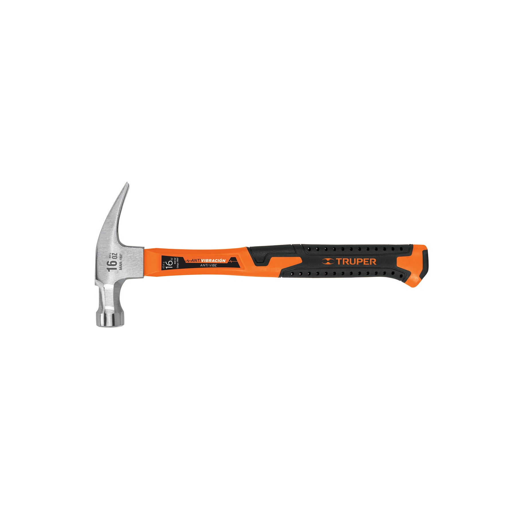 Martillo Truper 16 oz Uña Recta con Mango de Fibra de Vidrio MAR-16F