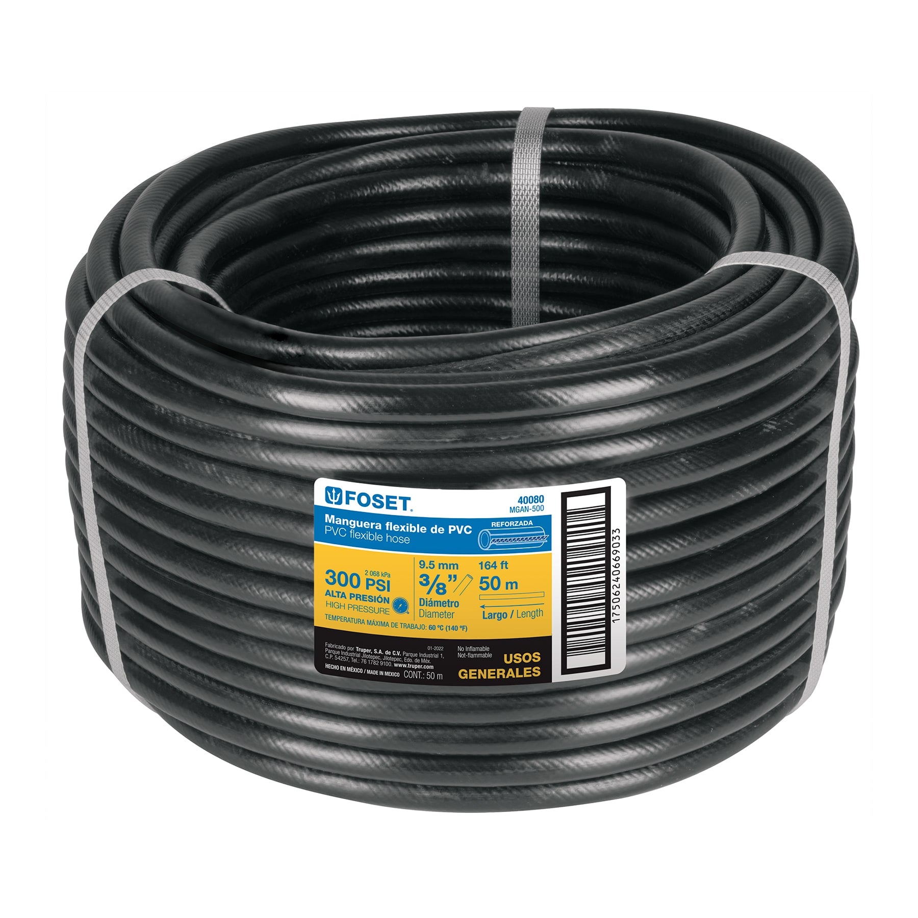 Manguera flexible negro, PVC, 3/8 ', 300 PSI, offline, 164.0 ft