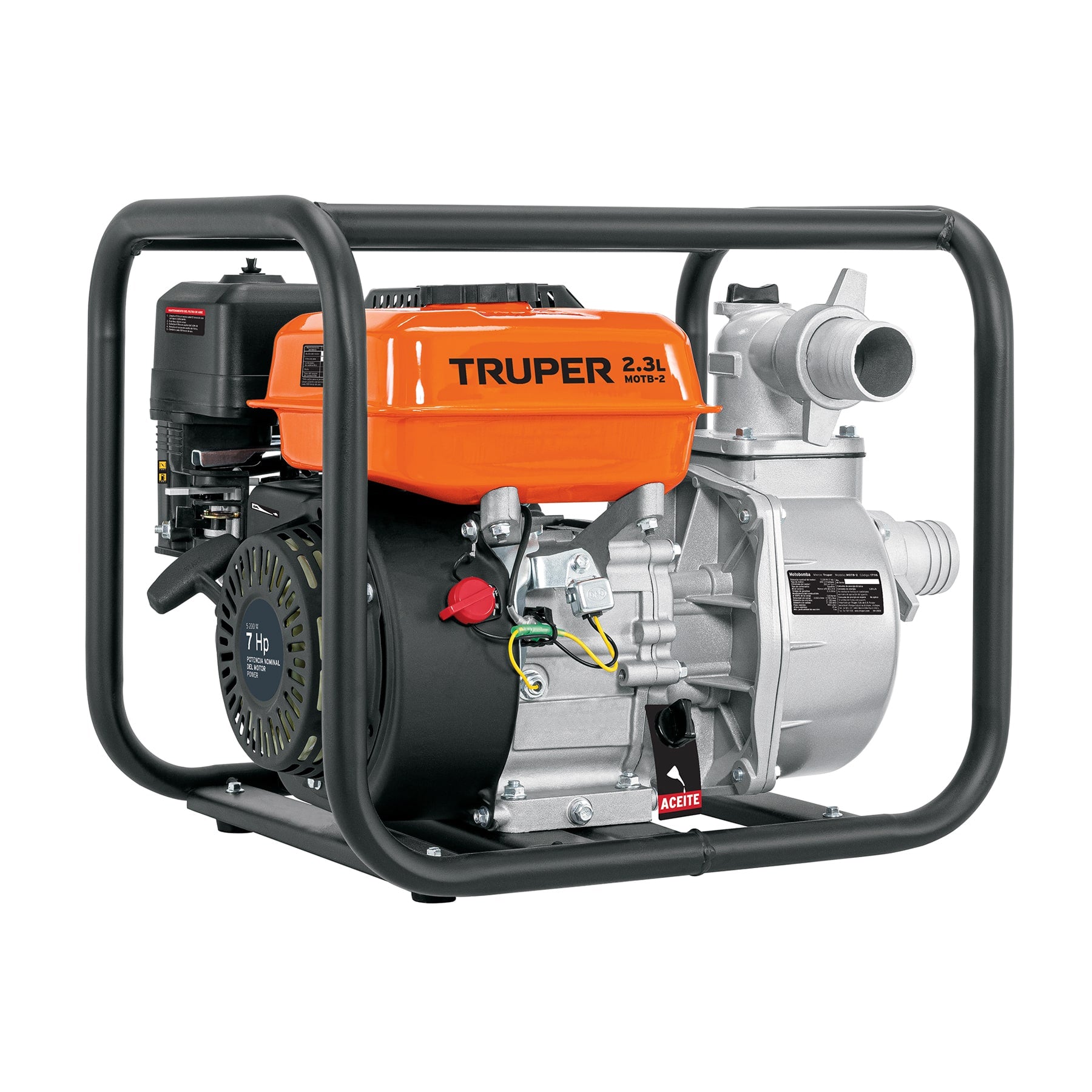 Truper MOTB-2, Motobomba autocebante 2″ x 2″ gasolina 7HP uso agrícola